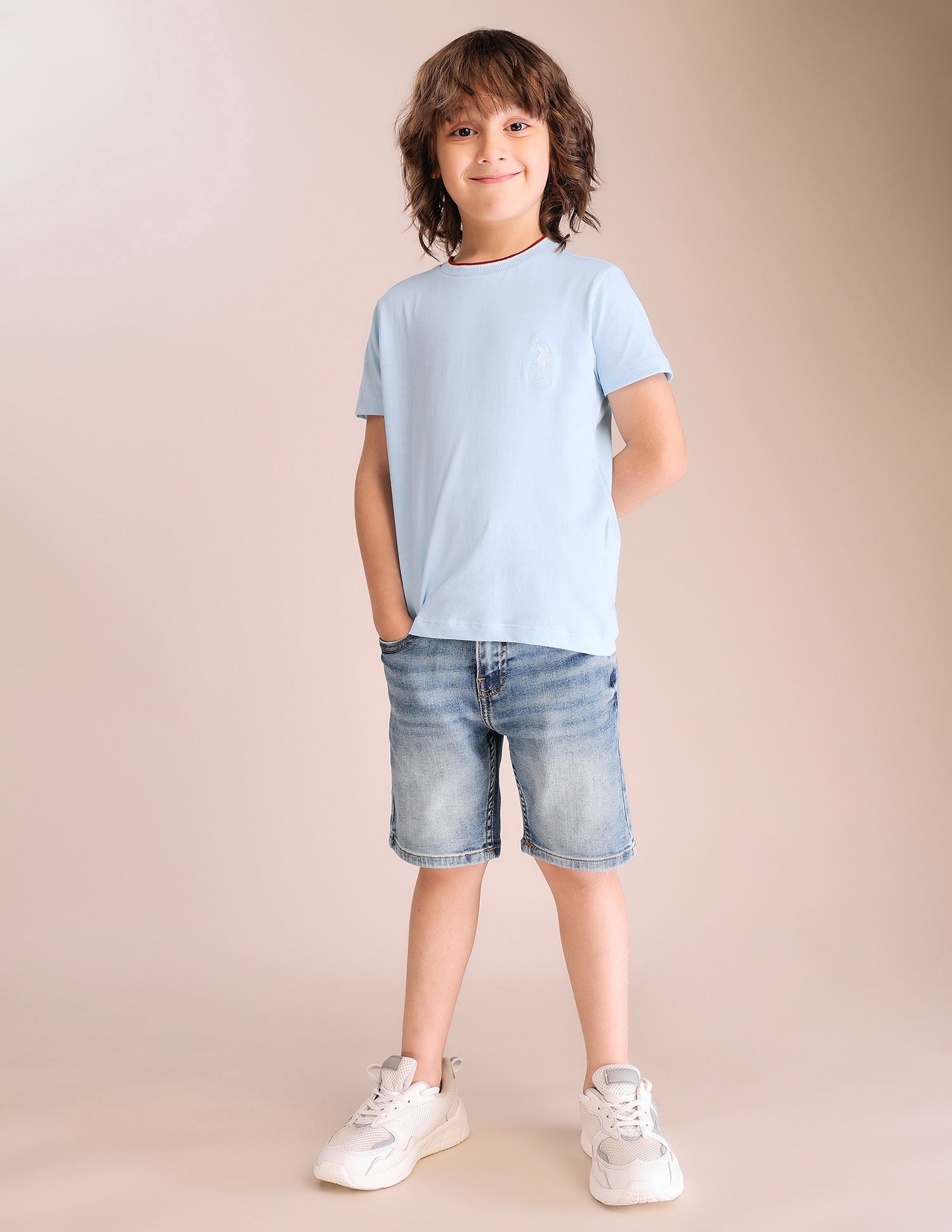 Boys Solid Regular Fit T-Shirt - Pack Of 2 Red and Blue - U.S. POLO ASSN. | Large