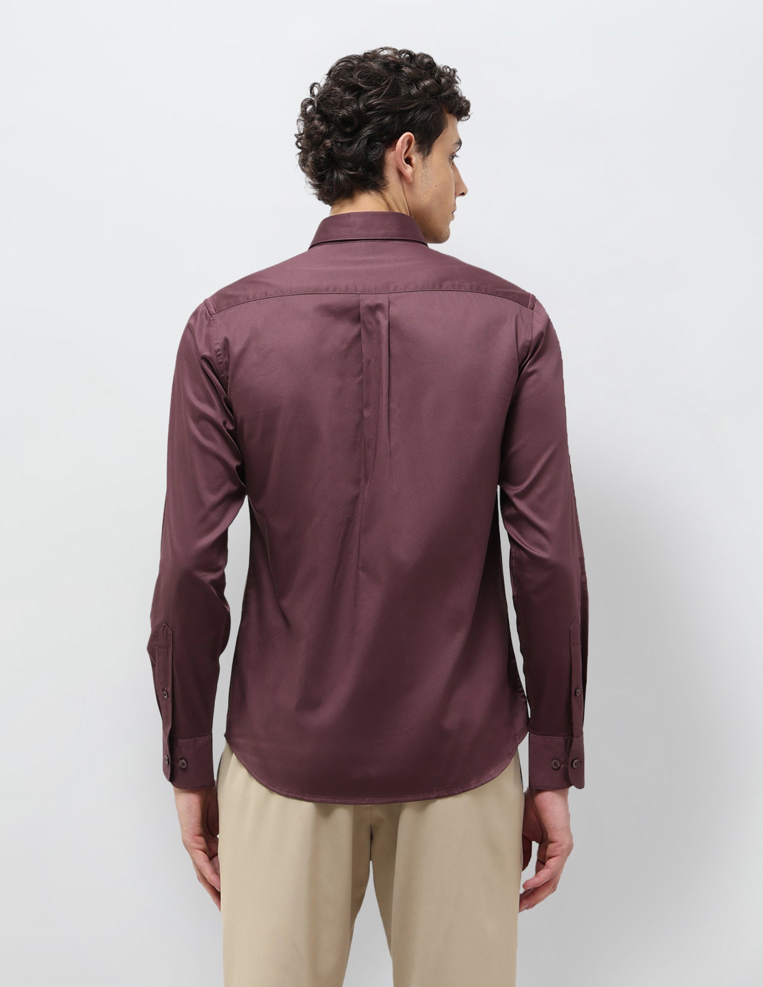Satin Tailored Fit Shirt Wine - U.S. POLO ASSN. | Large
