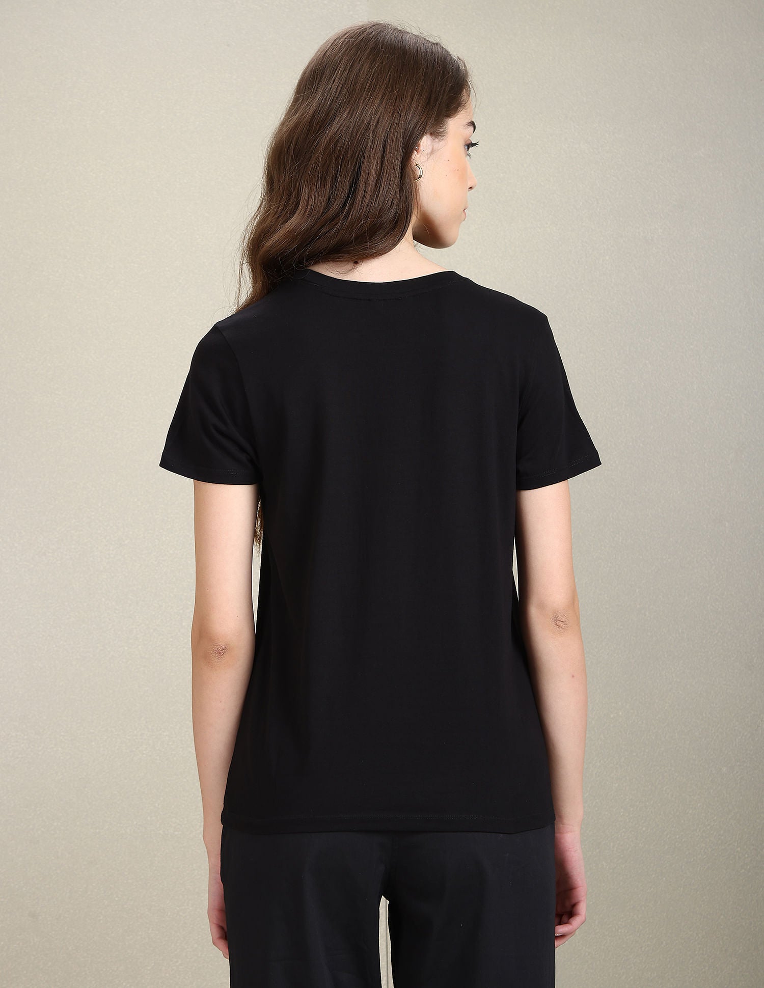 Sequin Logo Crew Neck T-Shirt Black - U.S. POLO ASSN. | Large