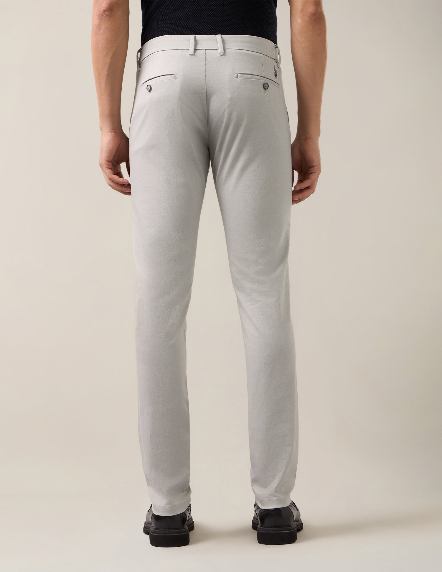 Austin Slim Fit Satin Trousers Grey - U.S. Polo Assn. India | Large