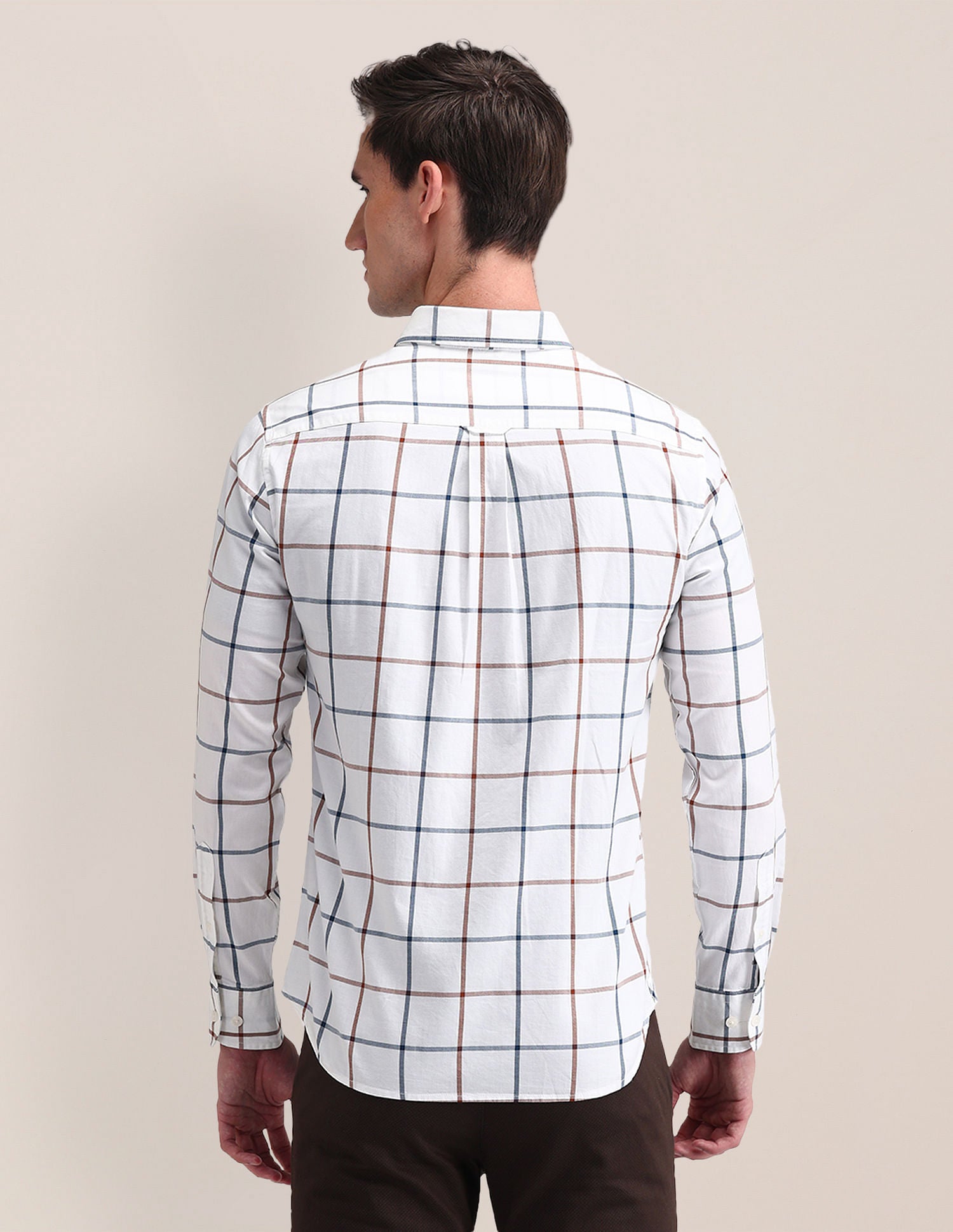 Tailored Fit Checked Shirt White - U.S. Polo Assn. India | Large