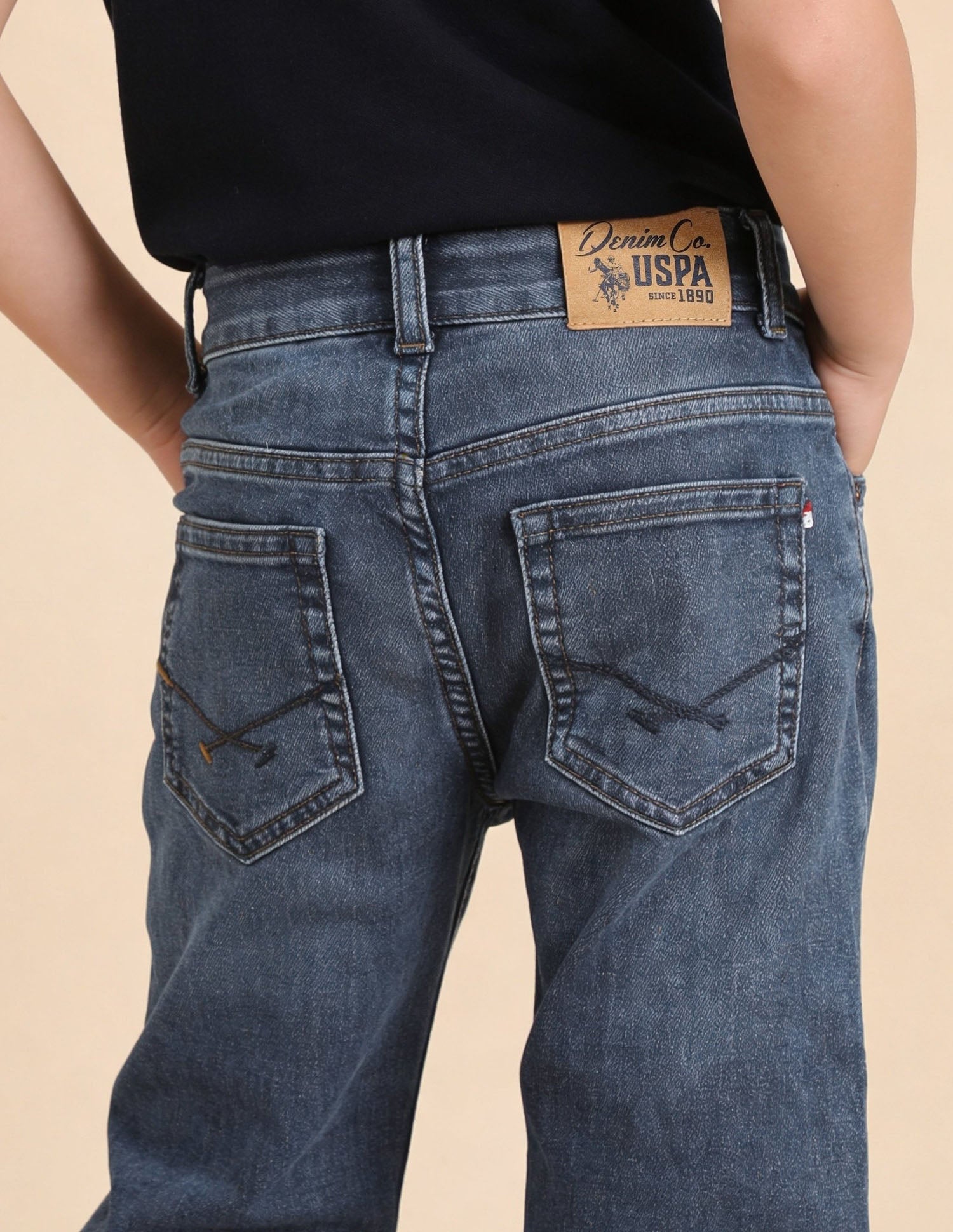 Whiskered Slim Fit Jeans Blue - U.S. Polo Assn. India | Large