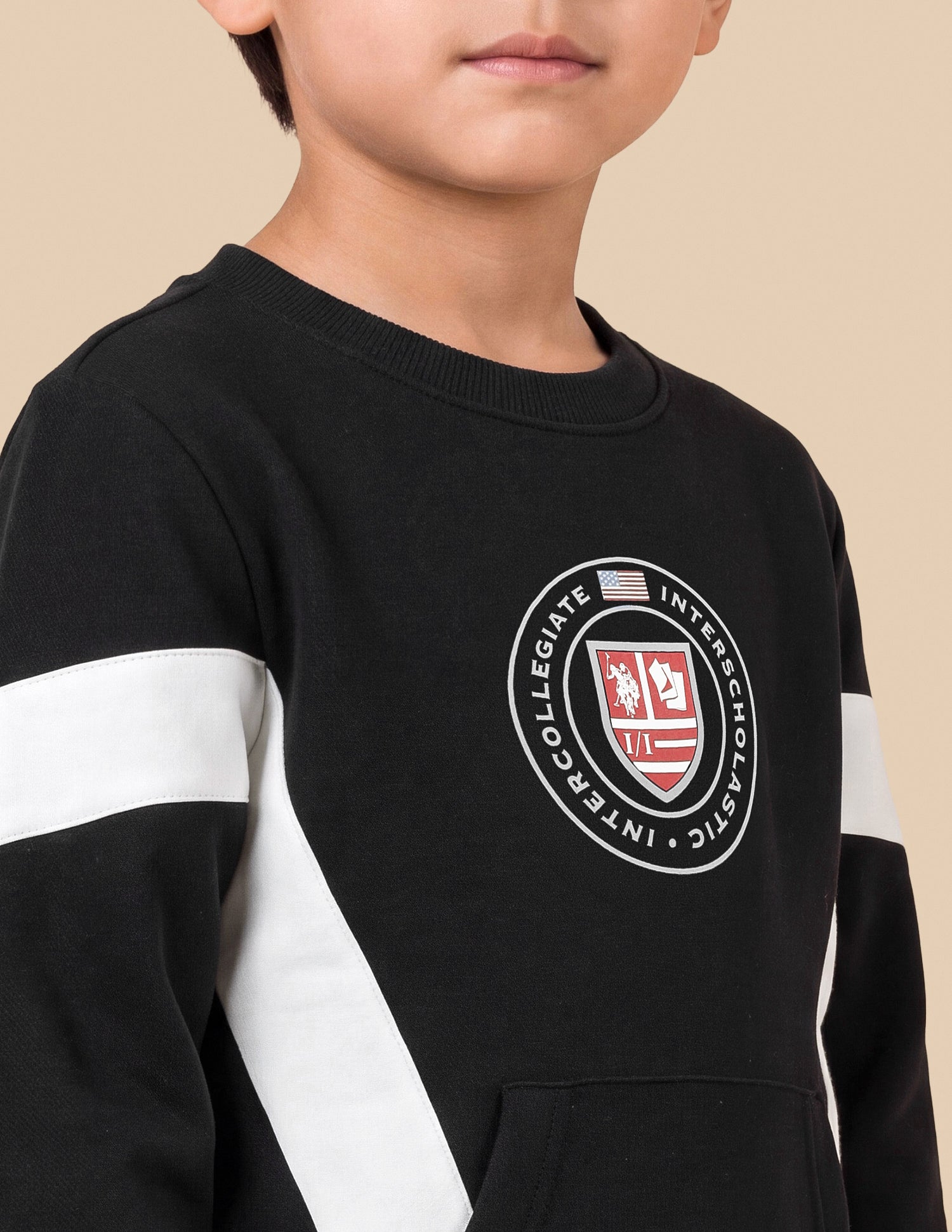 Graphic Printed Regular Fit Sweatshirt Black - U.S. Polo Assn. India | Large
