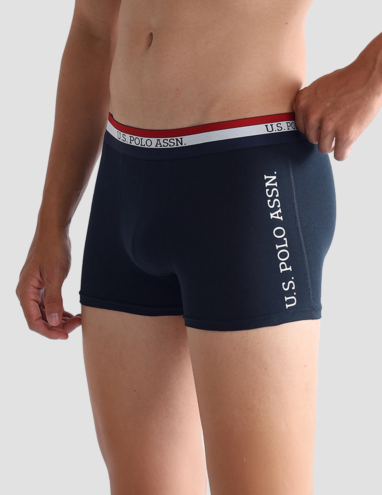 Solid Antibacterial ET002 Trunks - Pack Of 2 Navy and Iron Gate - U.S. POLO ASSN. | Large