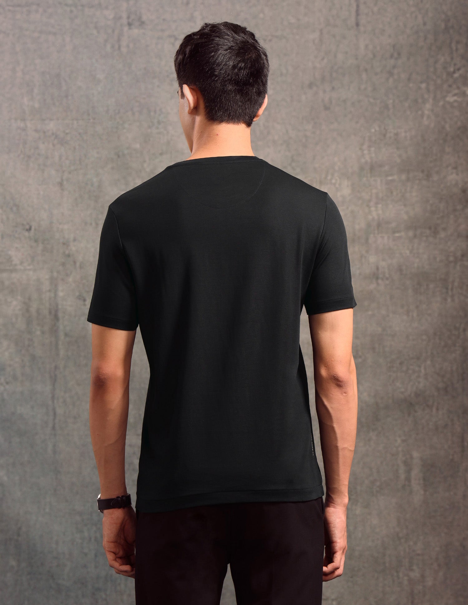 Brand Embossed Regular Fit T-shirt Black - U.S. Polo Assn. India | Large