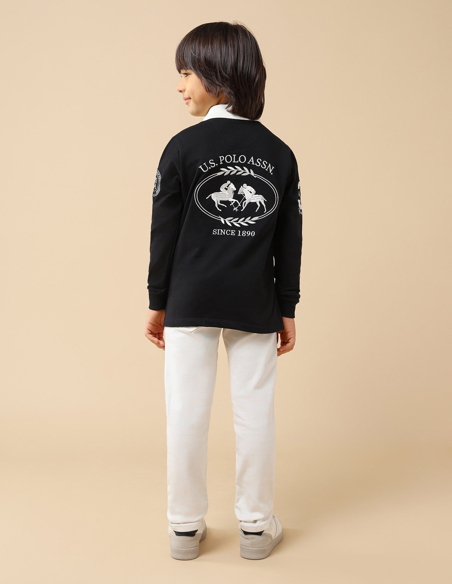 Boys Graphic Brand Embroidered Regular Fit Polo Shirt Black - U.S. POLO ASSN. | Large