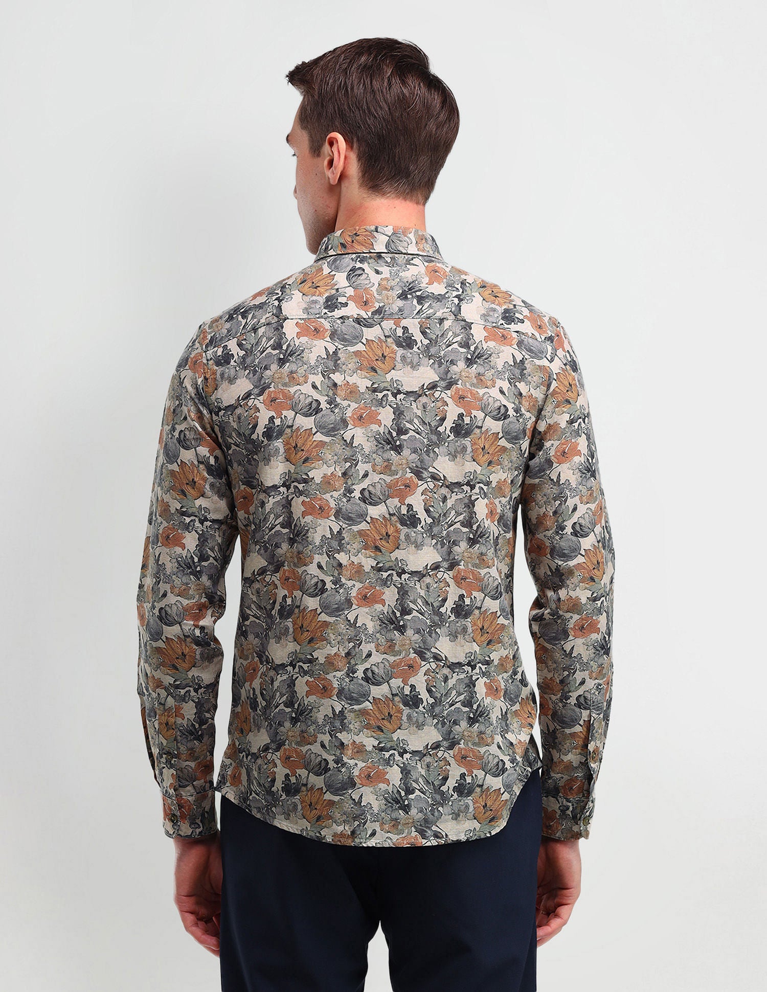 Slim Fit Floral Shirt Grey - U.S. Polo Assn. India | Large
