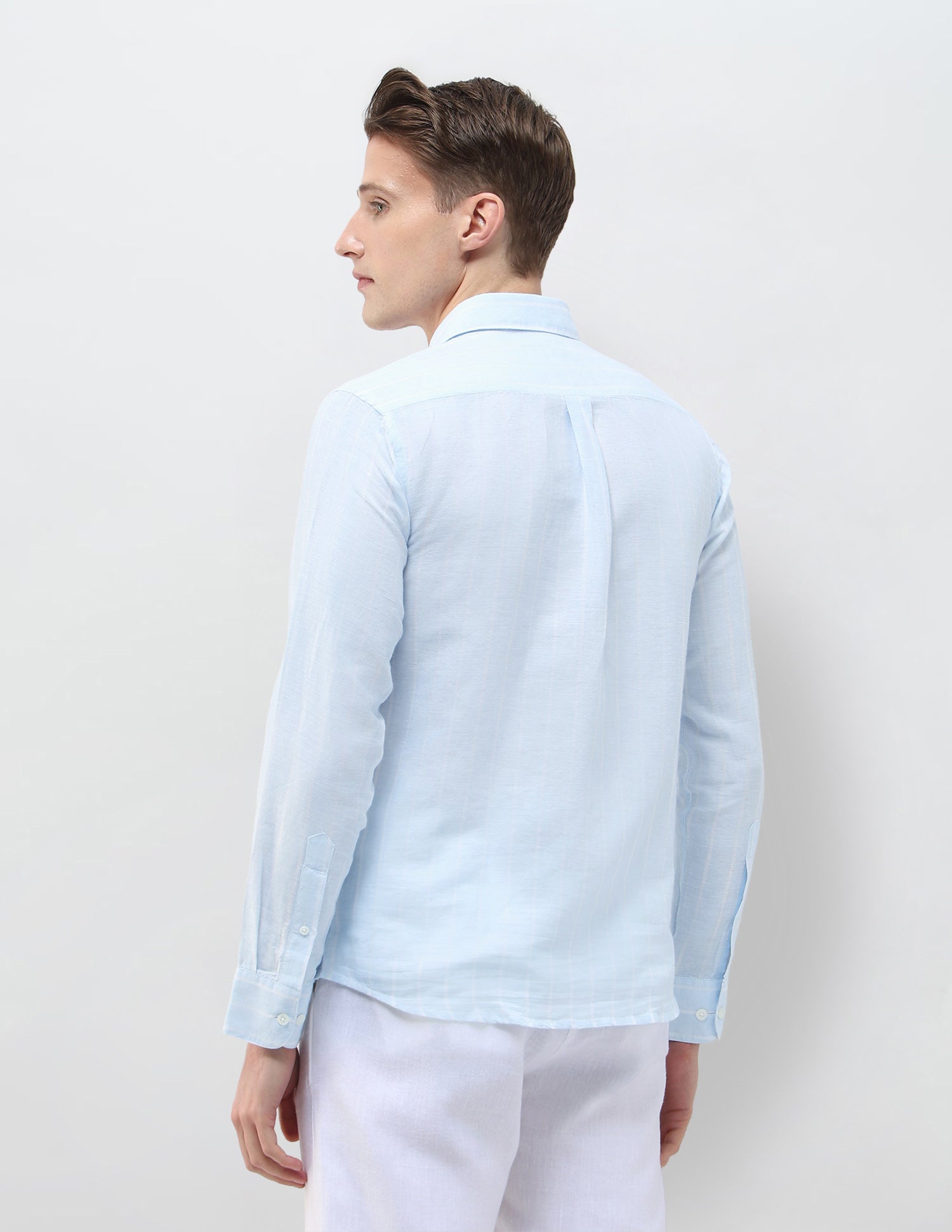 Vertical Striped Regular Fit Shirt Light Blue - U.S. Polo Assn. India | Large