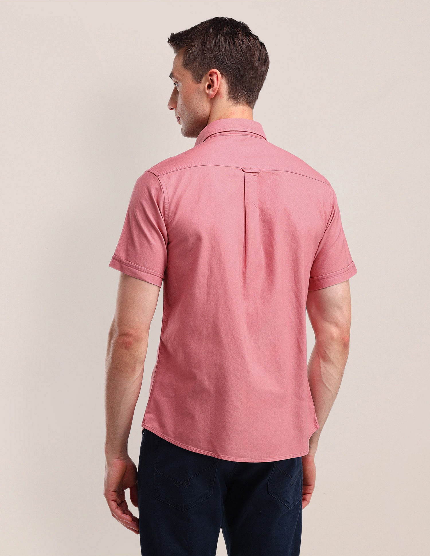 Tailored Fit Cotton Oxford Shirt Dark Pink - U.S. Polo Assn. India | Large
