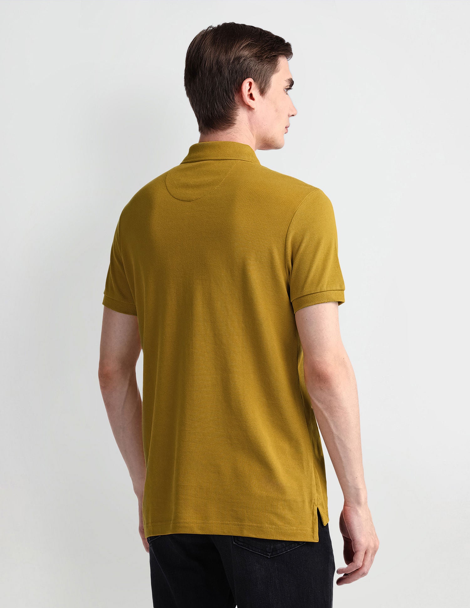 Muscle Fit Solid Polo Shirt Mustard - U.S. Polo Assn. India | Large