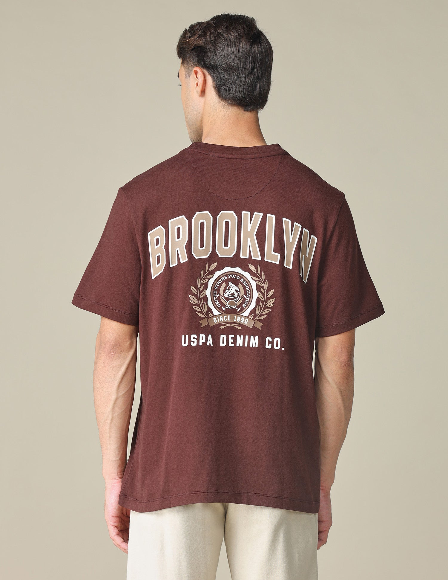 Oversized Fit Typographic Printed T- Shirt Maroon - U.S. POLO ASSN. | Large
