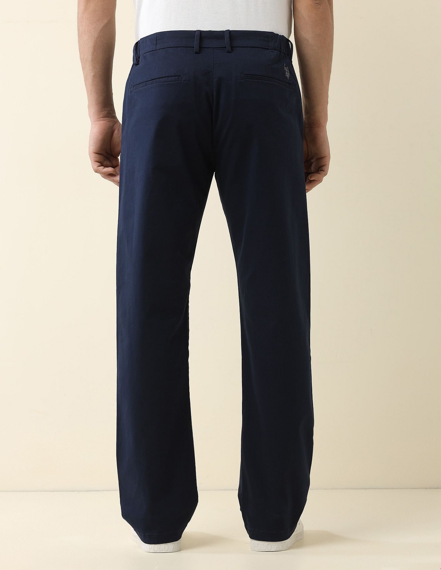 Straight Fit Solid Chinos Navy - U.S. Polo Assn. India | Large