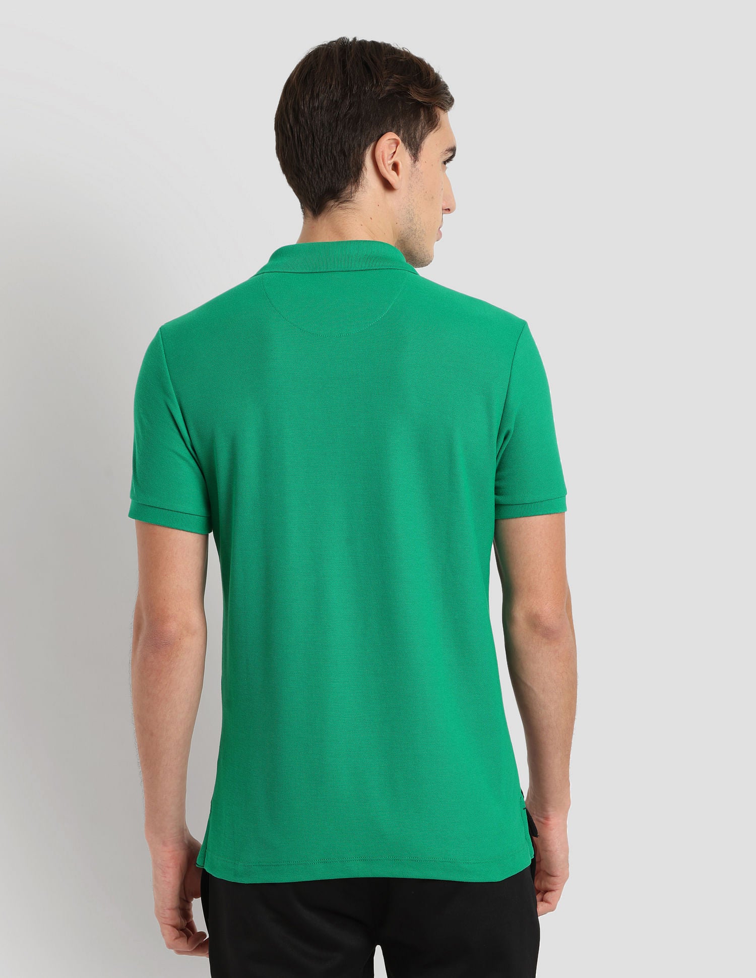 Diagonal Colour Block Active Polo Shirt Green - U.S. Polo Assn. India | Large