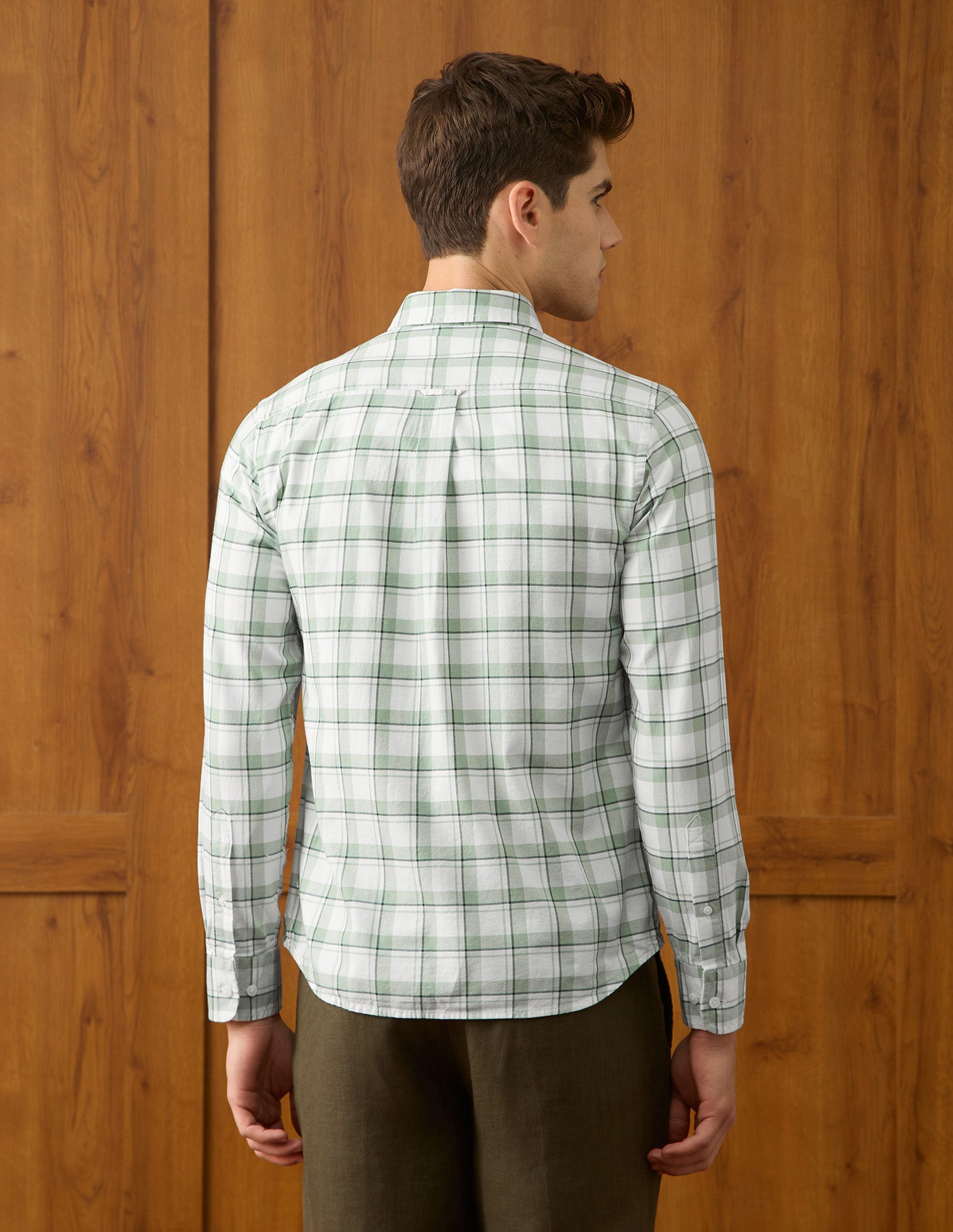 Grid Tattersall Checked Regular Fit Shirt Green - U.S. Polo Assn. India | Large