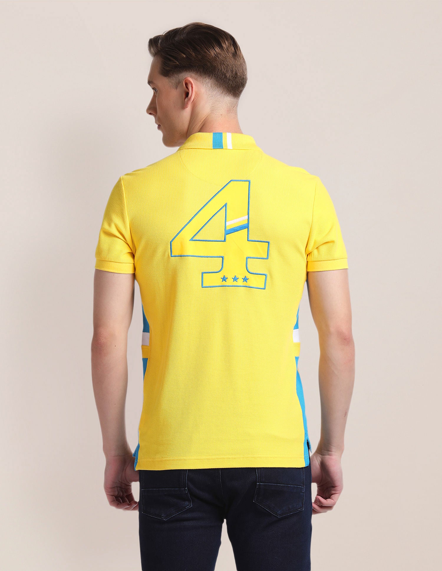 Slim Fit Cotton Polo Shirt Yellow - U.S. Polo Assn. India | Large