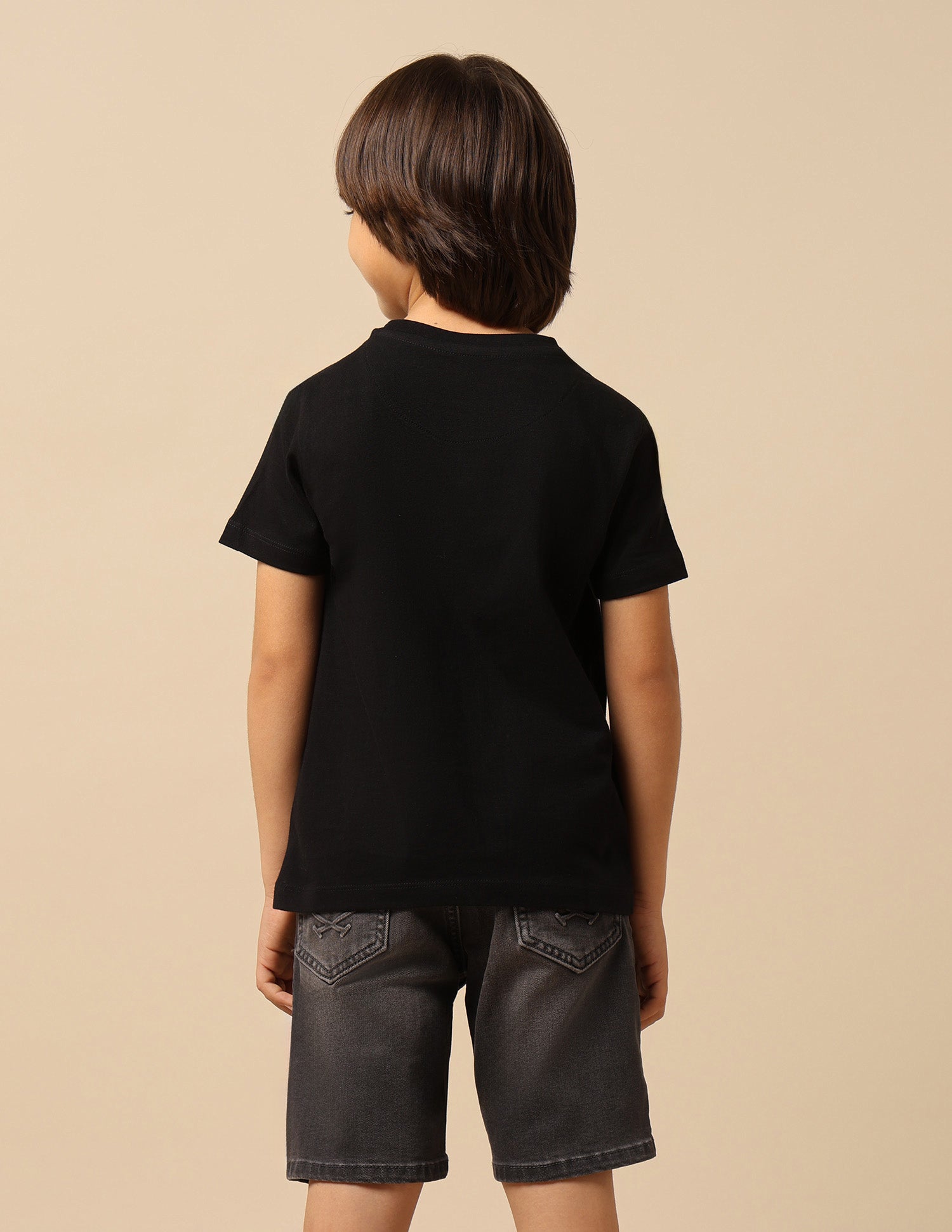 Boys Solid Regular Fit T-Shirt Black - U.S. POLO ASSN. | Large
