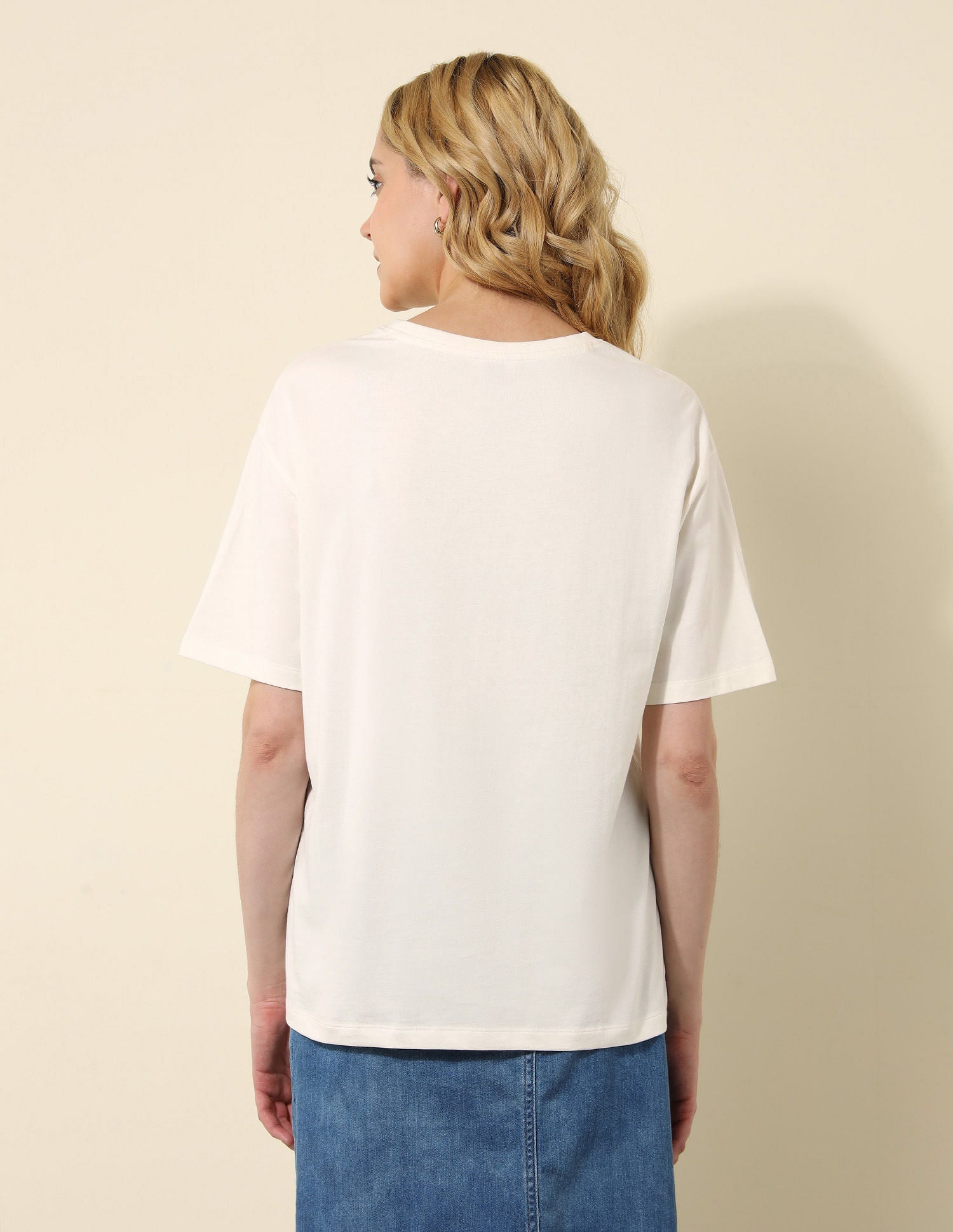 Boyfriend Fit Tropical Printed T-Shirt Off White - U.S. POLO ASSN. | Large