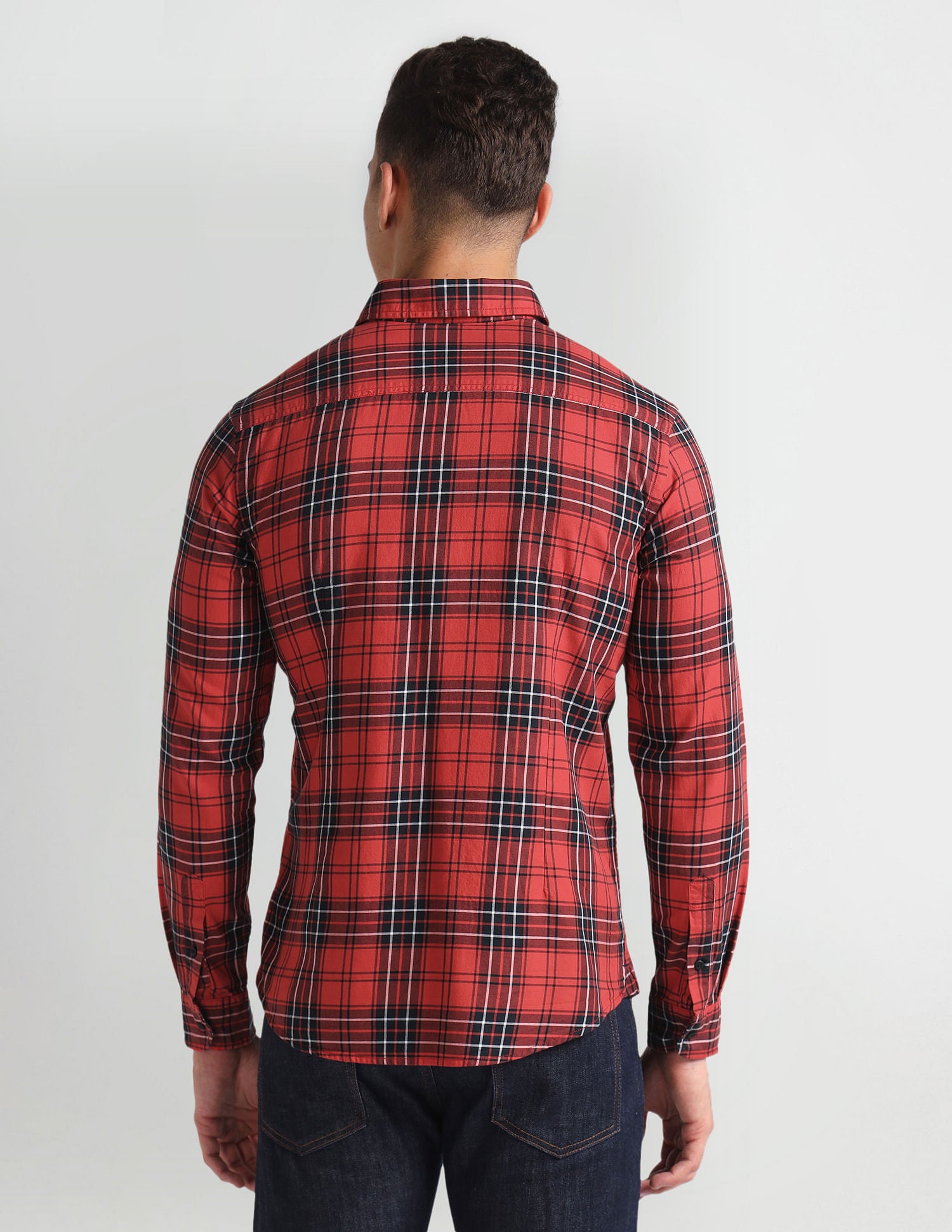 Cutaway Collar Tartan Shirt Red - U.S. Polo Assn. India | Large
