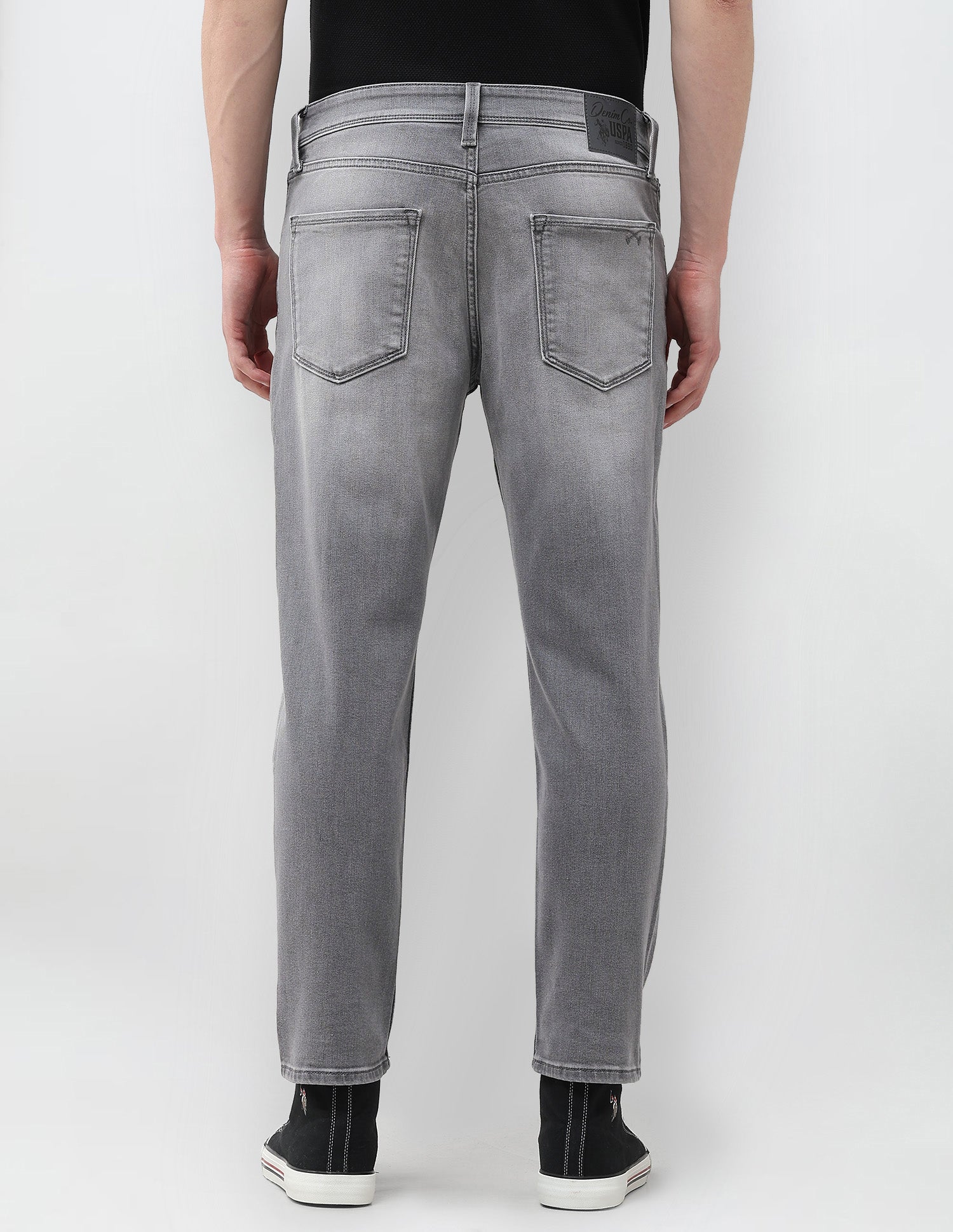 Cole Comfort Cropped Fit Grey Jeans Washed Grey - U.S. Polo Assn. India | Large