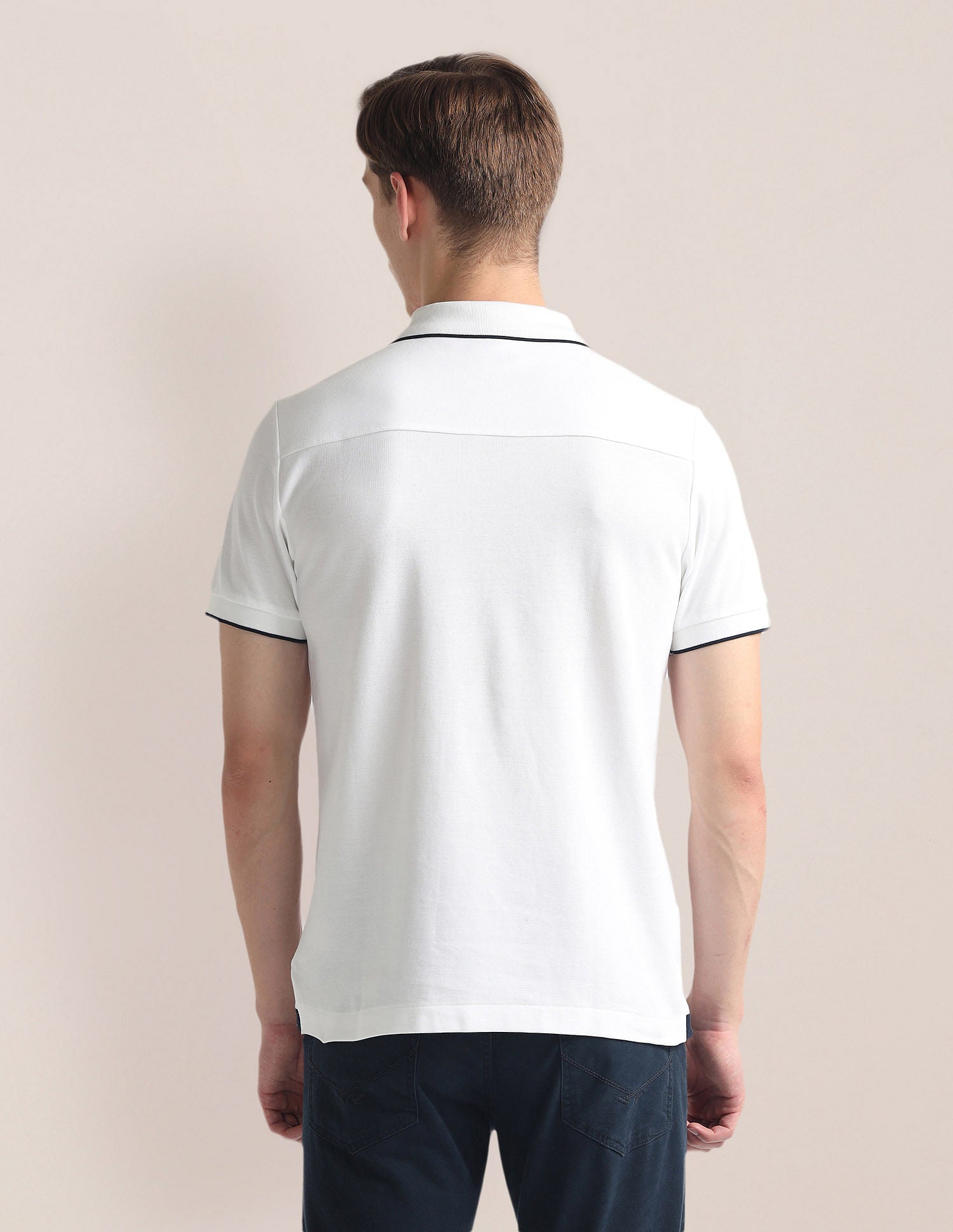 Logo Placket Zipper Polo Shirt White - U.S. Polo Assn. India | Large