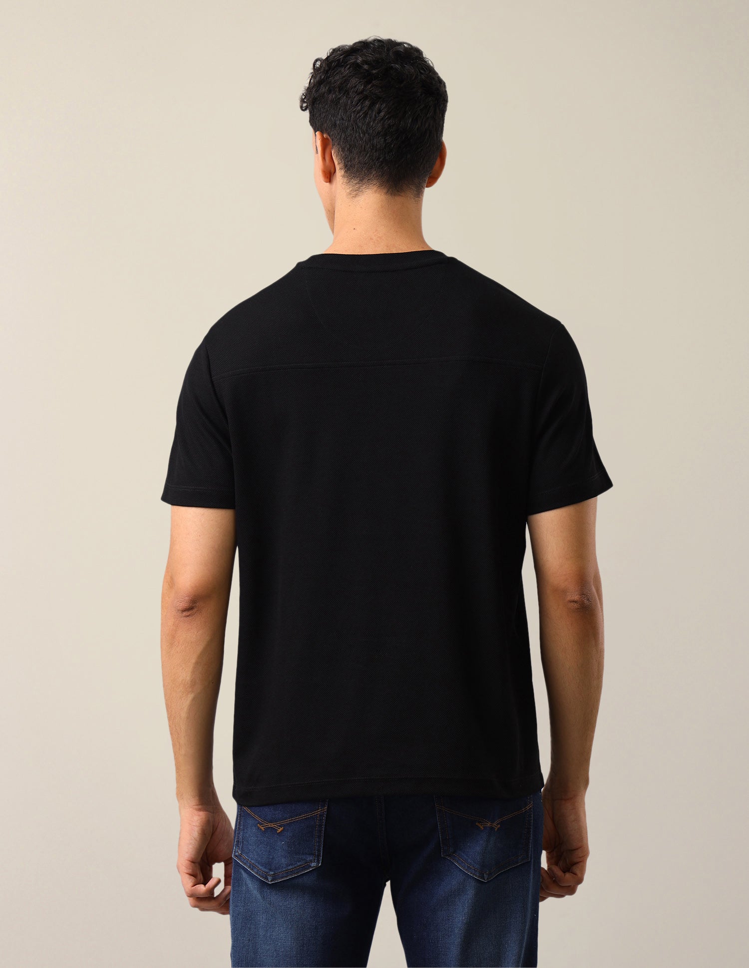 Solid Slim Fit T-Shirt Black - U.S. Polo Assn. India | Large