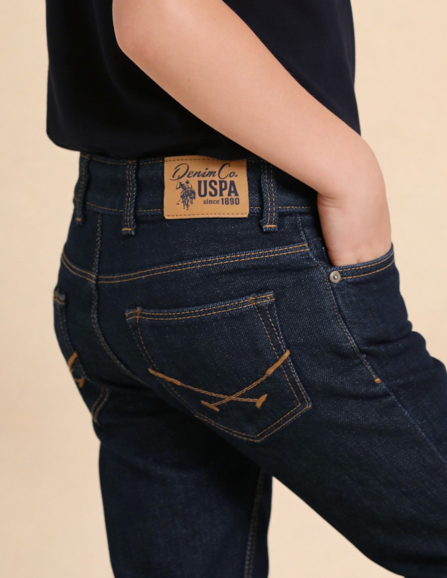 Mid Rise Relaxed Fit Jeans Dark Blue - U.S. Polo Assn. India | Large