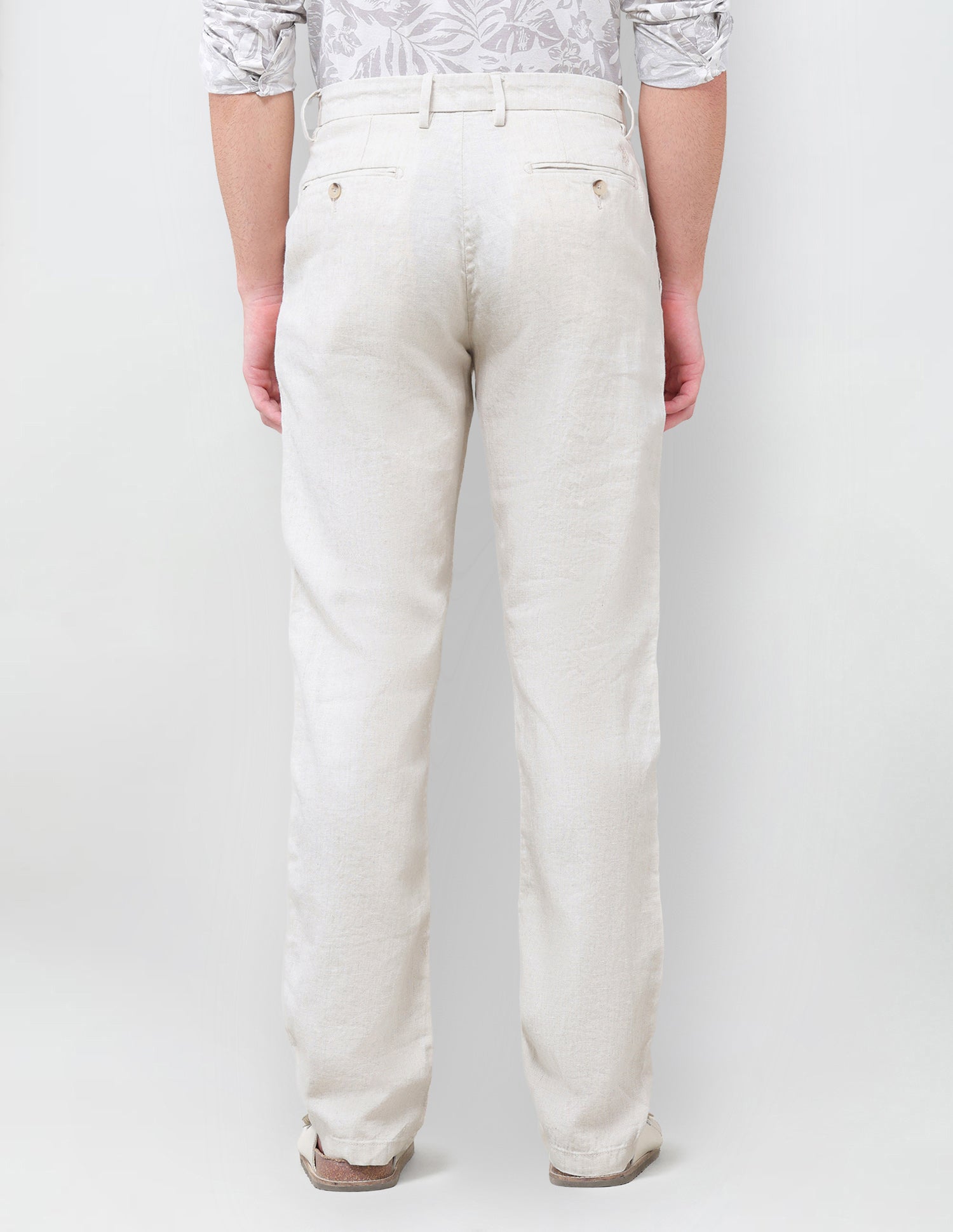 Satin Riley Straight Fit Trousers Beige - U.S. Polo Assn. India | Large
