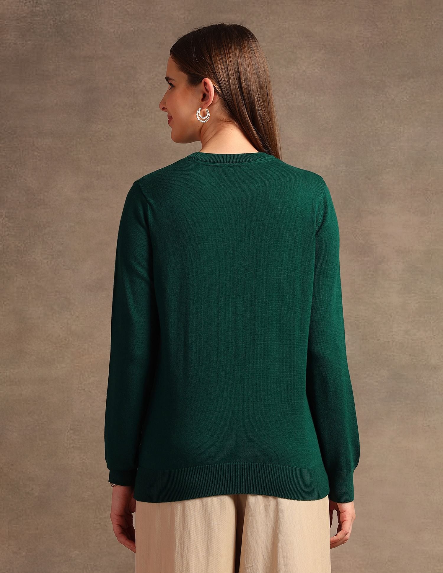 Crest Logo Regular Fit Sweater Green - U.S. POLO ASSN. | Large