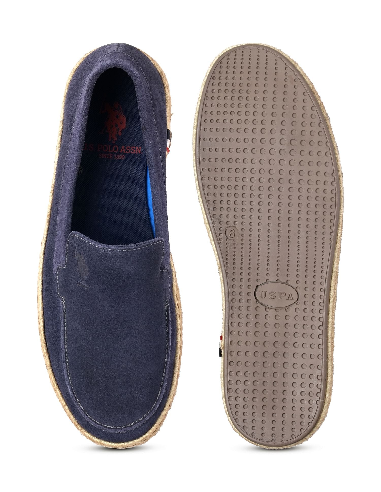 Mens Oudi Suede Slip-On Shoes Navy - U.S. POLO ASSN. | Large
