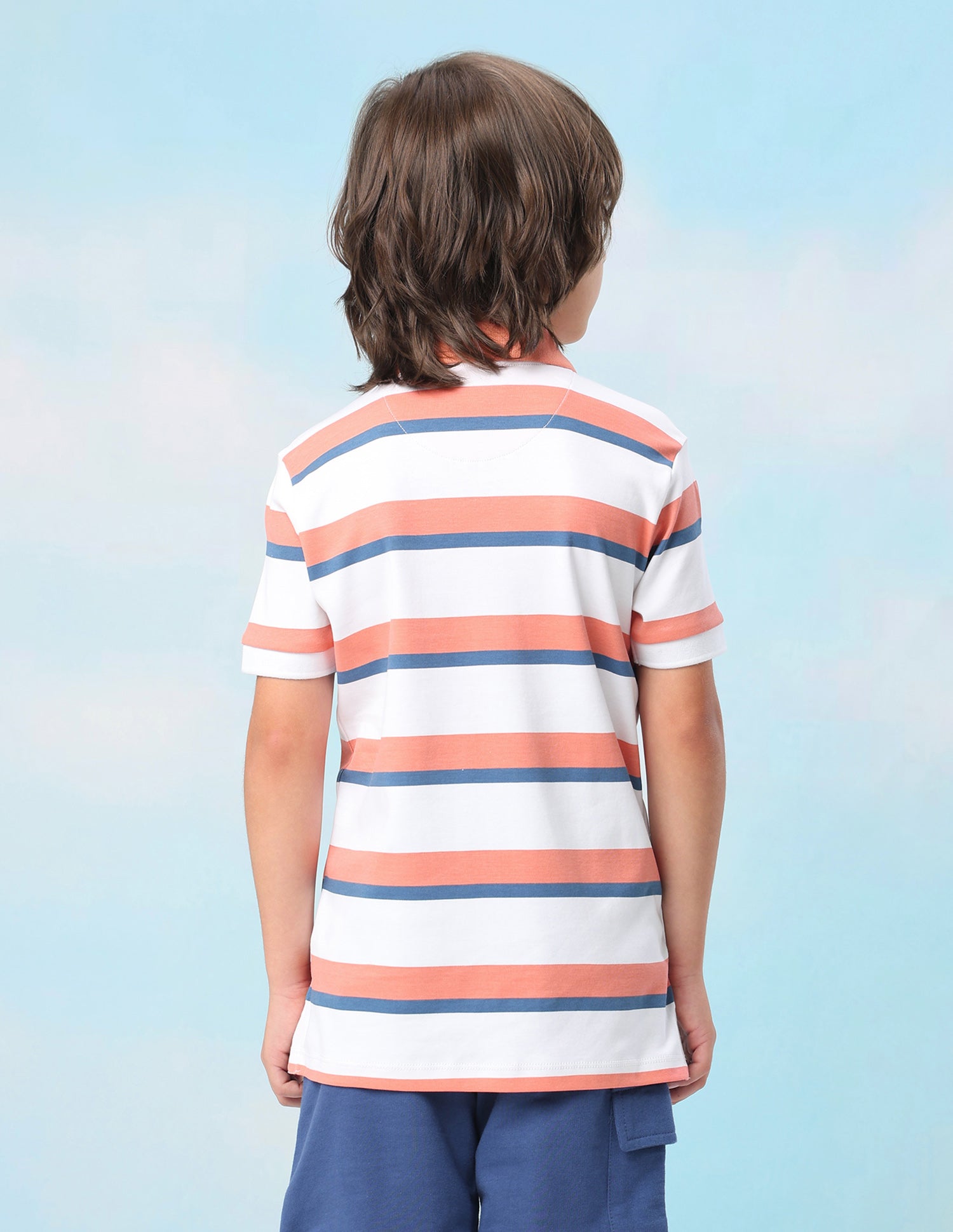 Horizontal Striped Regular Fit Polo Shirt Orange - U.S. Polo Assn. India | Large