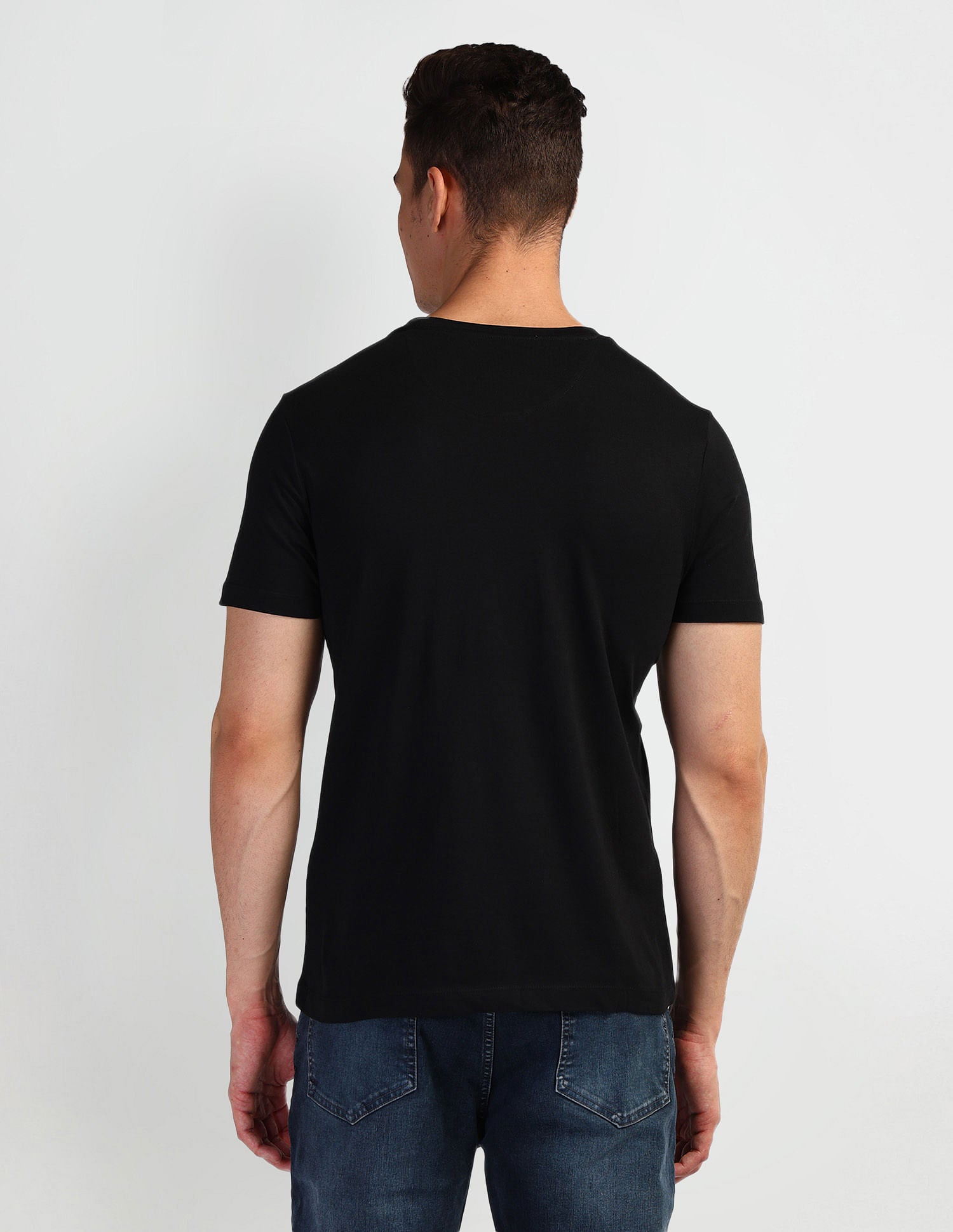 Brand Print Muscle Fit T-Shirt Black - U.S. Polo Assn. India | Large