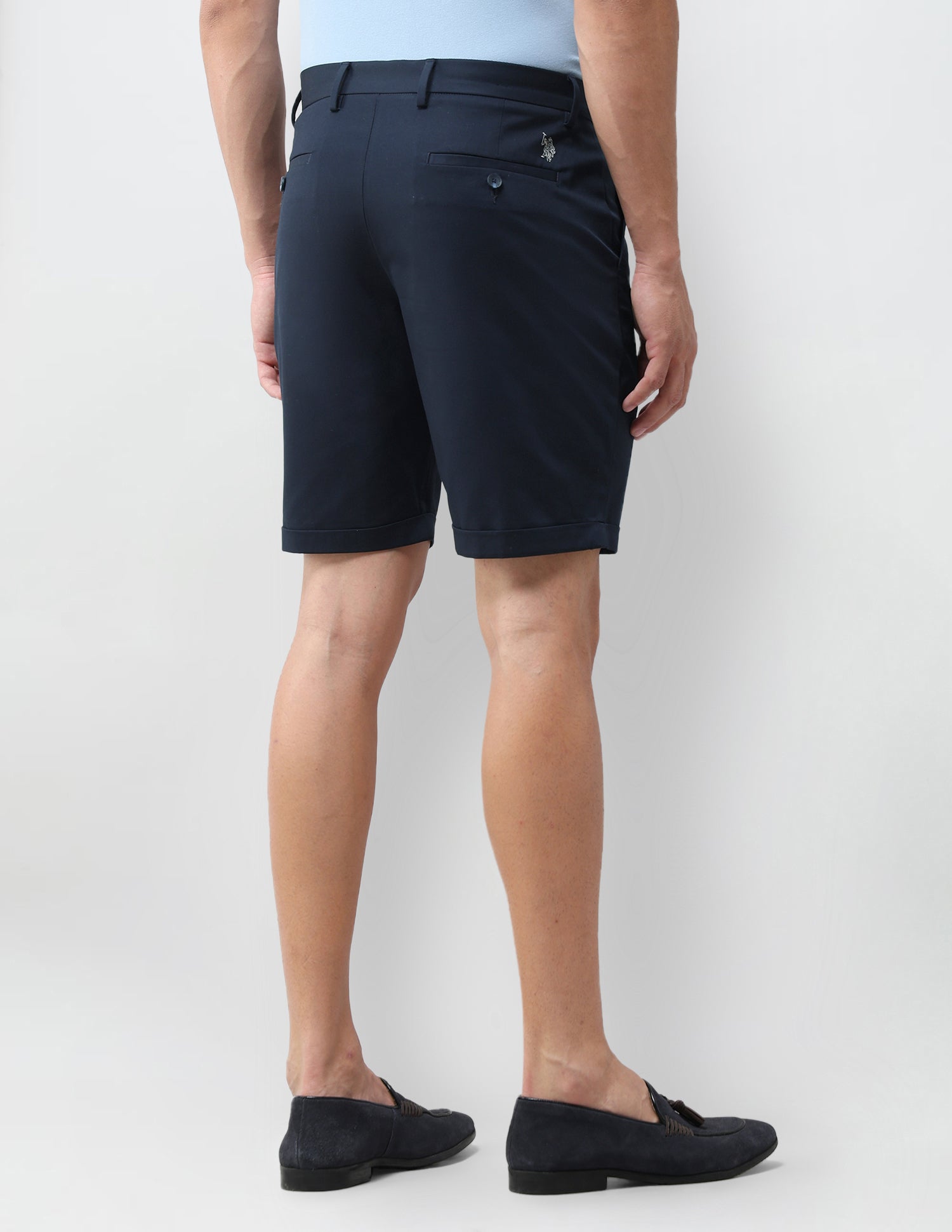 Slim Fit Solid Shorts Navy - U.S. Polo Assn. India | Large