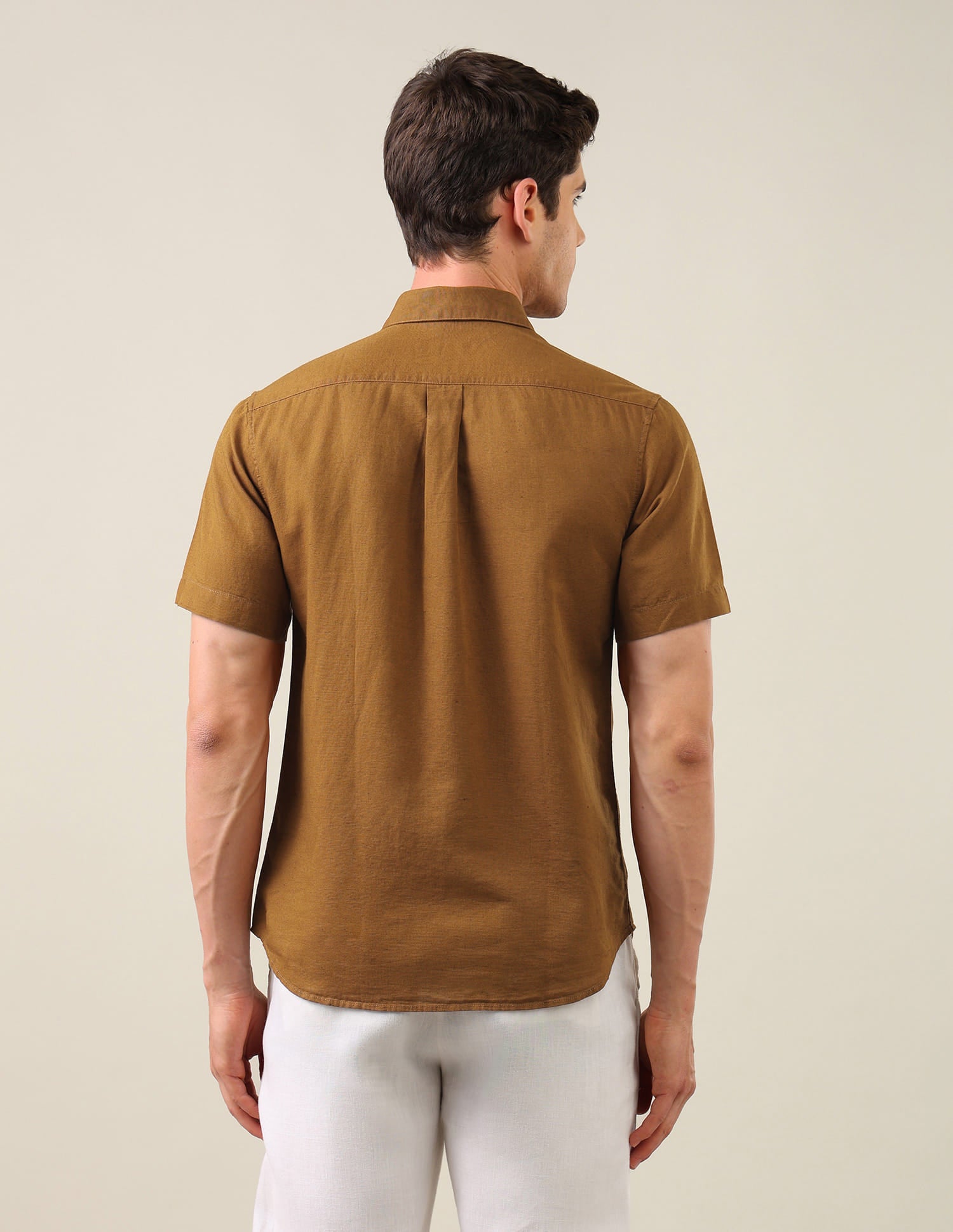Solid Tailored Fit Shirt Brown - U.S. Polo Assn. India | Large