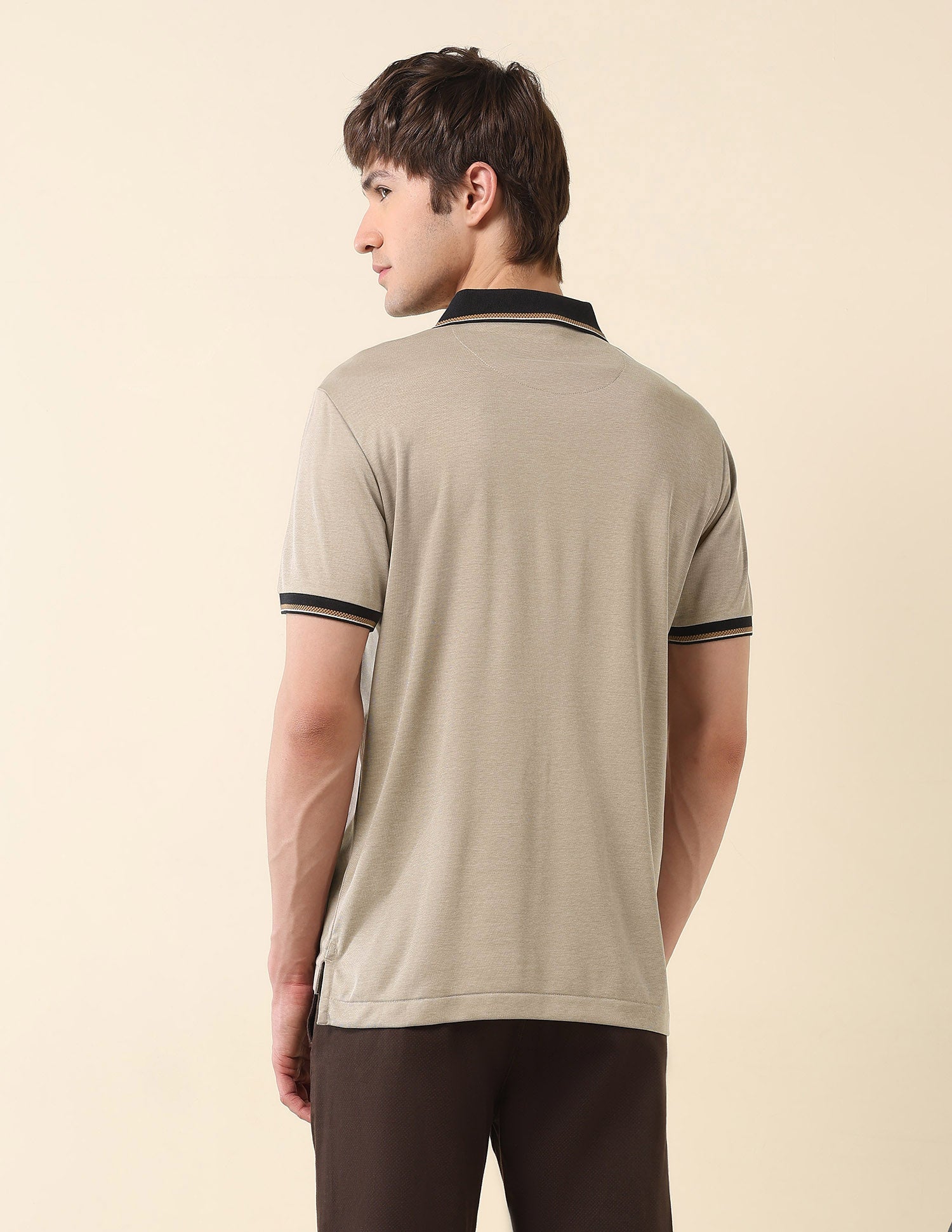 Solid Slim Fit Varsity Polo Shirt Brown - U.S. Polo Assn. India | Large