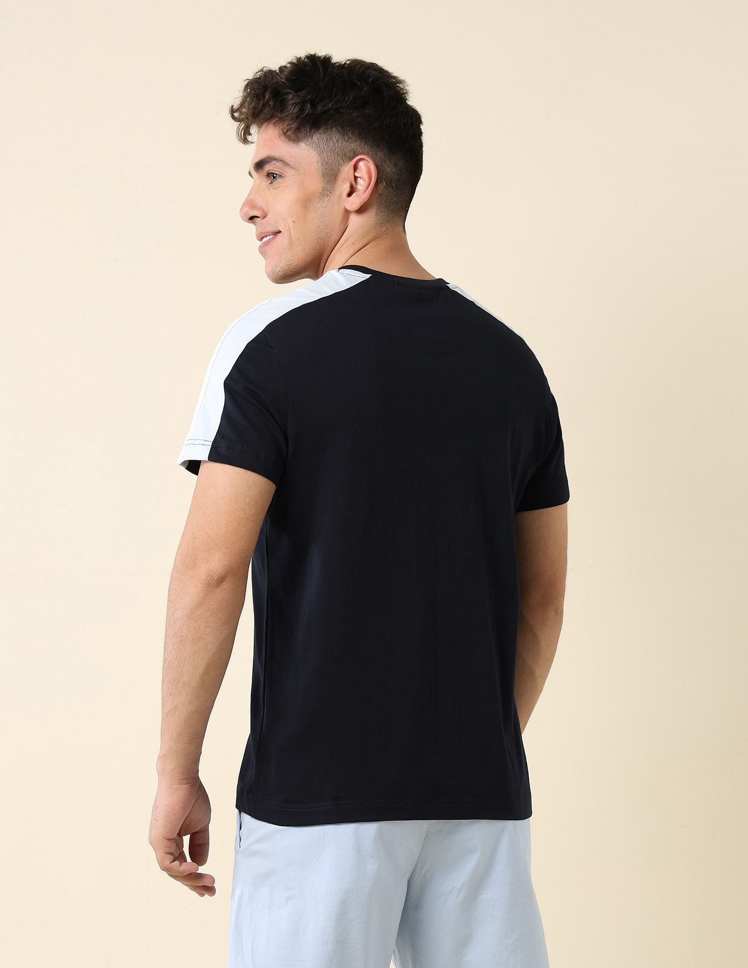 Contrast Taped Slim Fit T-Shirt Navy - U.S. POLO ASSN. | Large