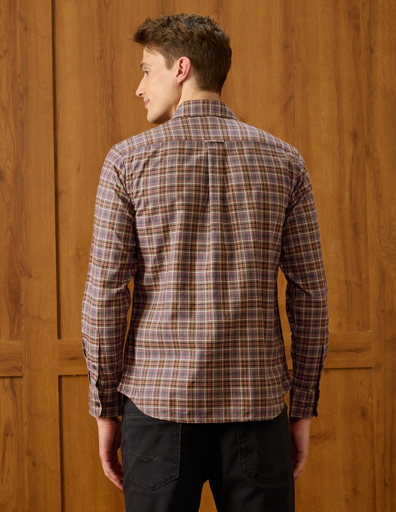 Equestrian Sports @ Elevnado Plaid Checked Shirt Dark Brown - U.S. Polo Assn. India | Large