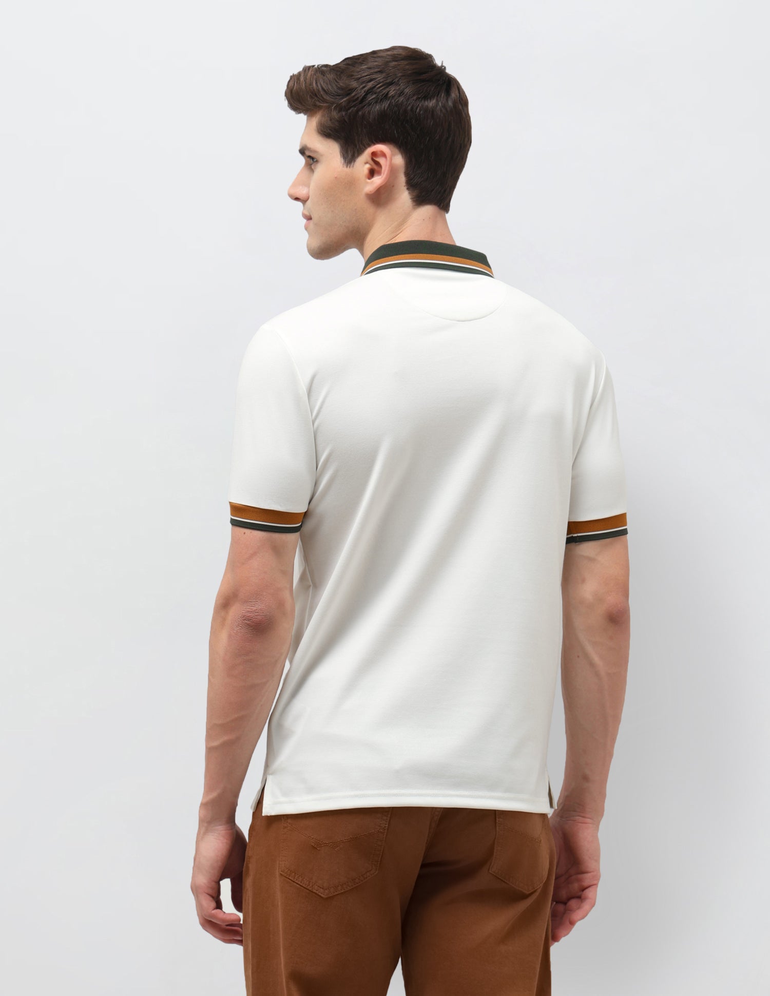 Solid Slim Fit Polo Shirt Off White - U.S. Polo Assn. India | Large