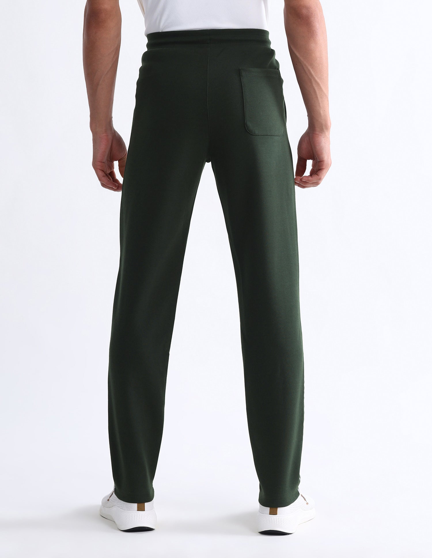 Slim Fit Solid Active Track Pants Olive - U.S. Polo Assn. India | Large