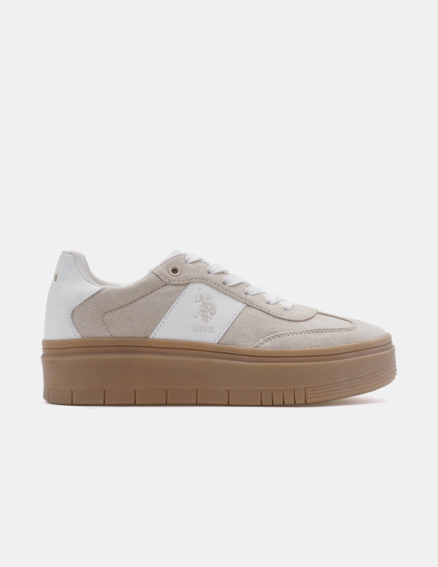 Women Colourblocked Zaira Sneakers Beige - U.S. Polo Assn. India | Large