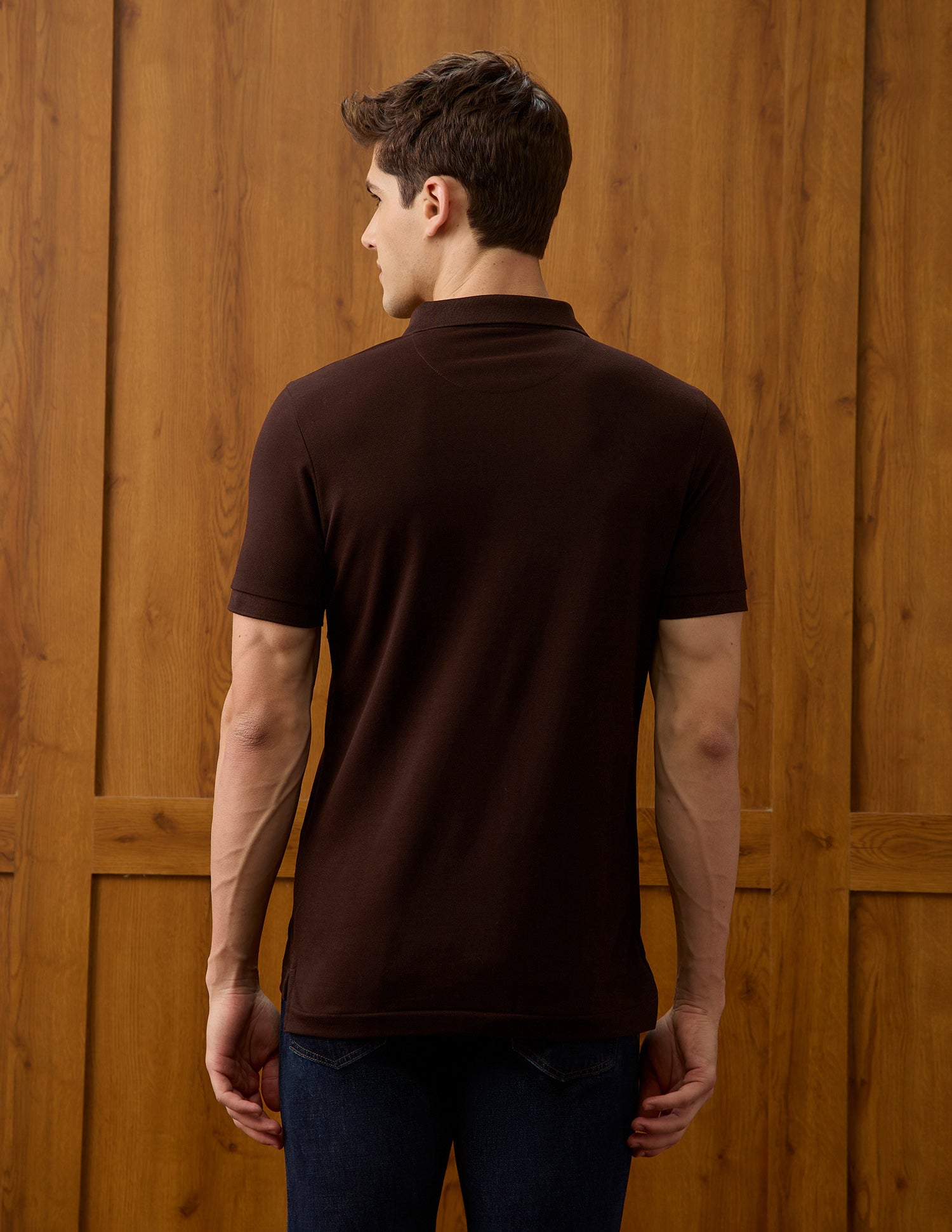Brand Embroidered Slim Fit Polo Shirt Dark Brown - U.S. Polo Assn. India | Large
