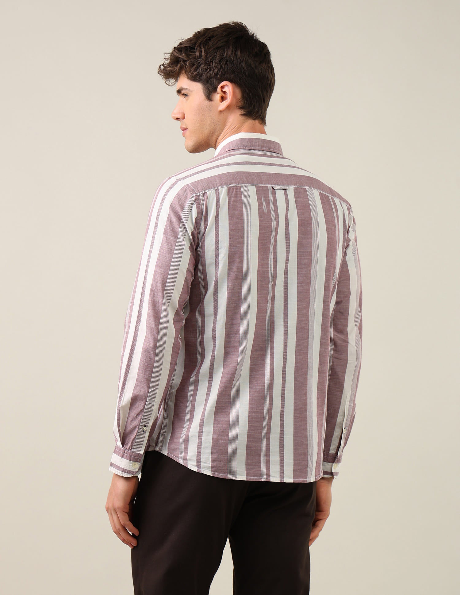 Vertical Striped Regular Fit Shirt Pink - U.S. Polo Assn. India | Large