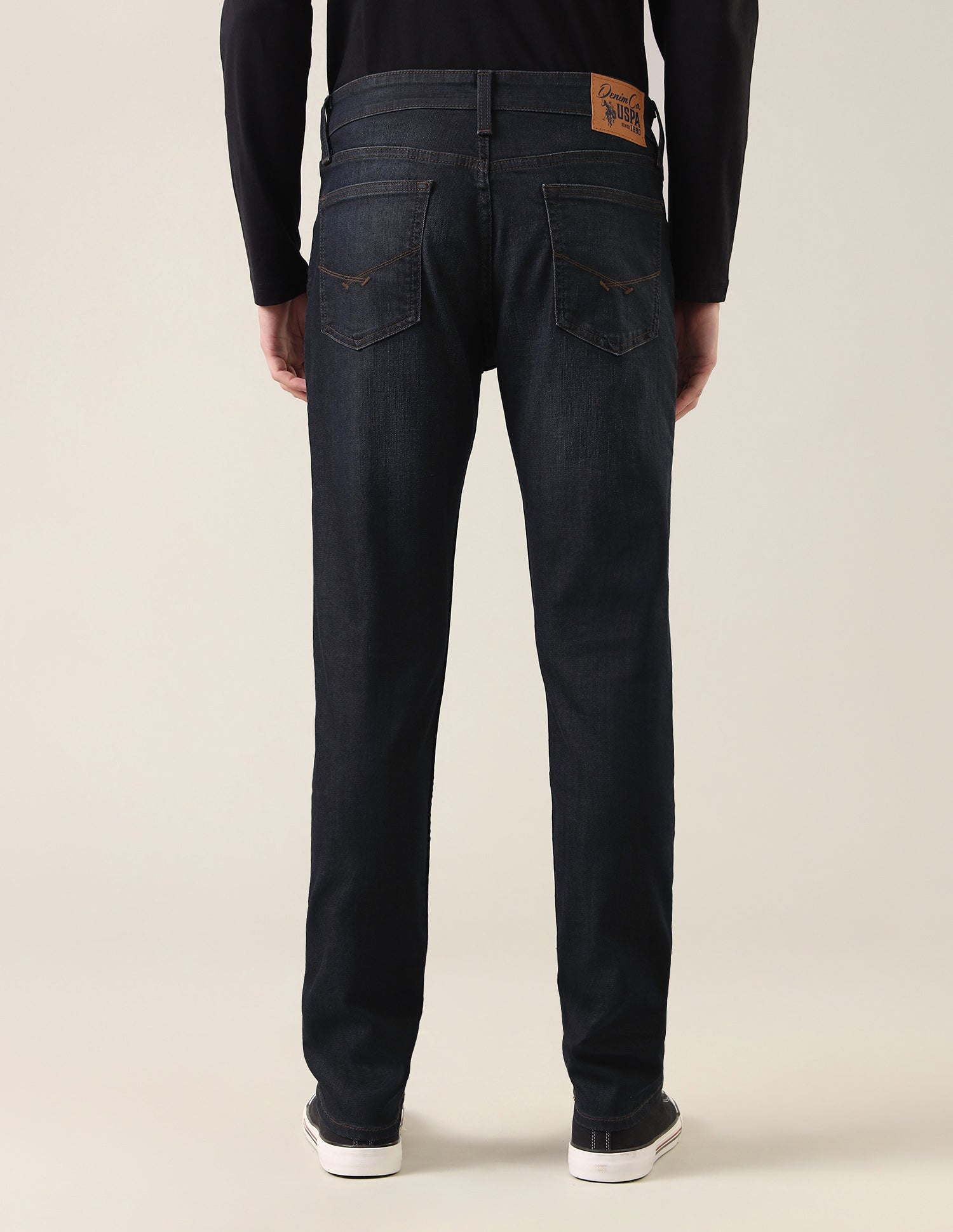 Brandon Slim-Tapered Fit Whiskered Jeans Dark Blue - U.S. Polo Assn. India | Large