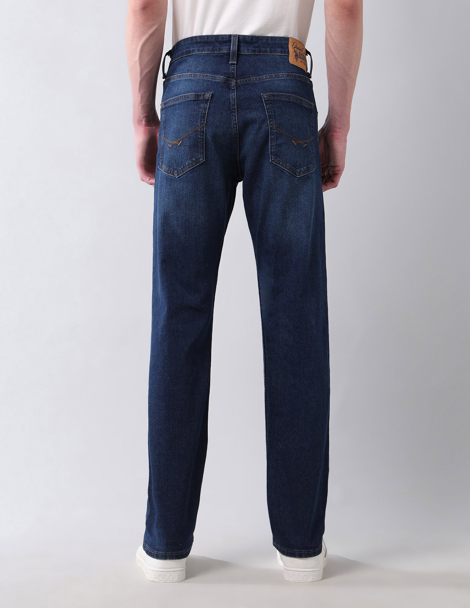 Harold Slim Straight Fit Blue Vintage Jeans Medium Wash - U.S. Polo Assn. India | Large