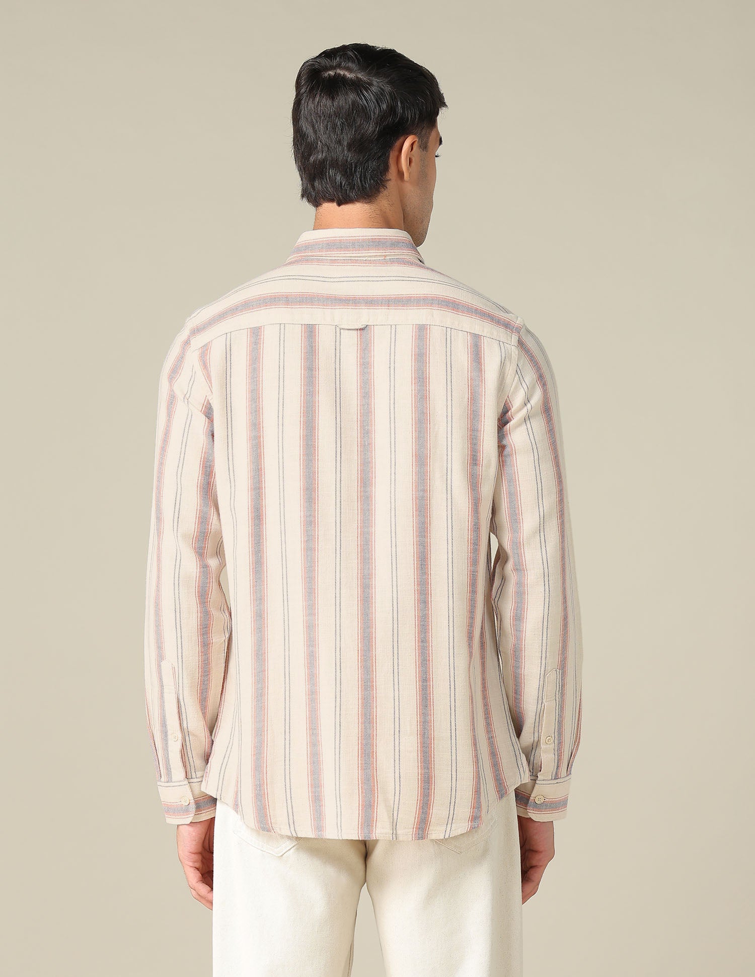 Regular Fit Vertical Striped Shirt Ivory - U.S. POLO ASSN. | Large