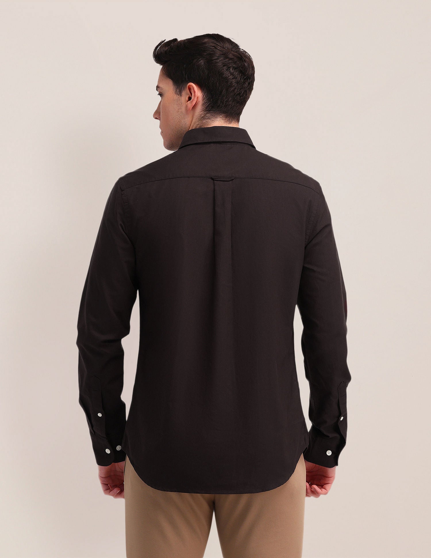 Tailored Fit Oxford Striped Shirt Brown - U.S. POLO ASSN. | Large