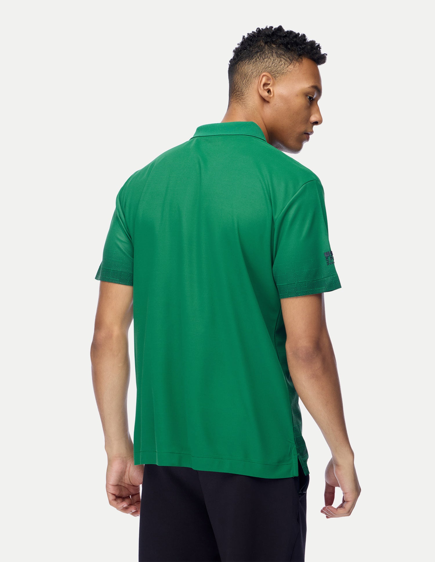 Geometric Printed Regular Fit Active Polo Shirt Green - U.S. Polo Assn. India | Large