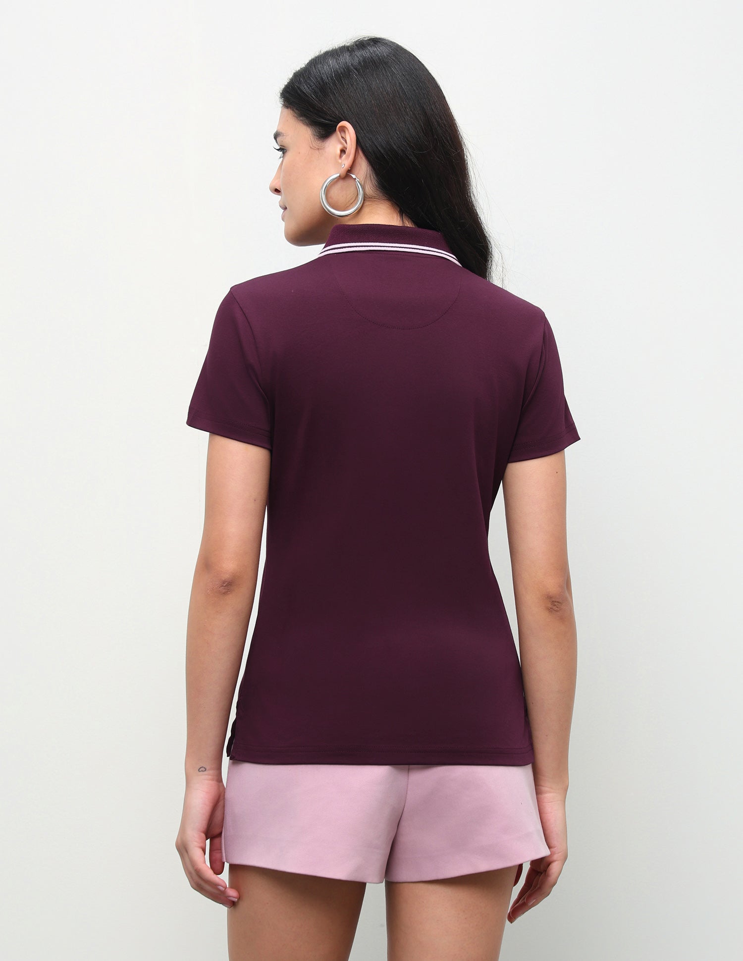 Solid Regular Fit Zip Polo Shirt Wine - U.S. Polo Assn. India | Large