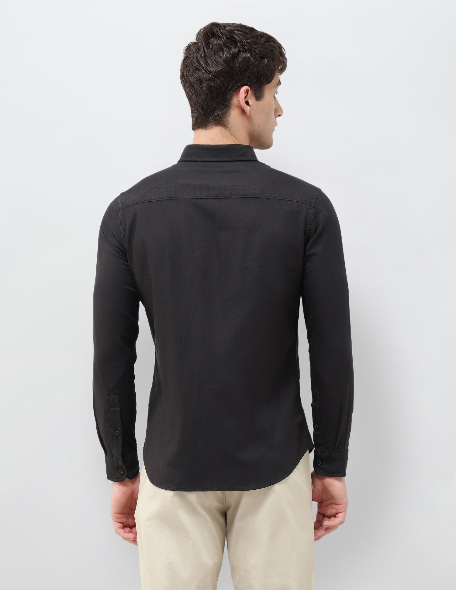 Slim Fit Twill Monochrome Shirt Dark Grey - U.S. POLO ASSN. | Large