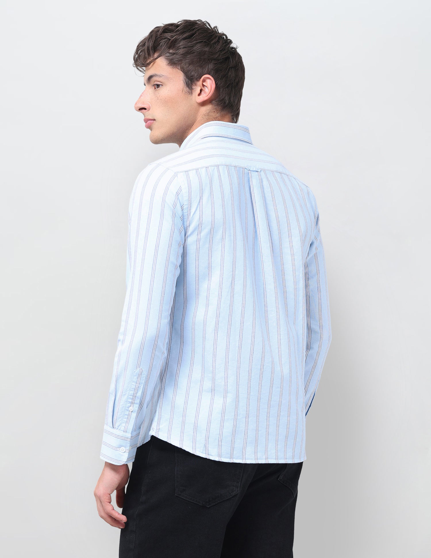Vertical Striped Oxford Shirt Light Blue - U.S. Polo Assn. India | Large