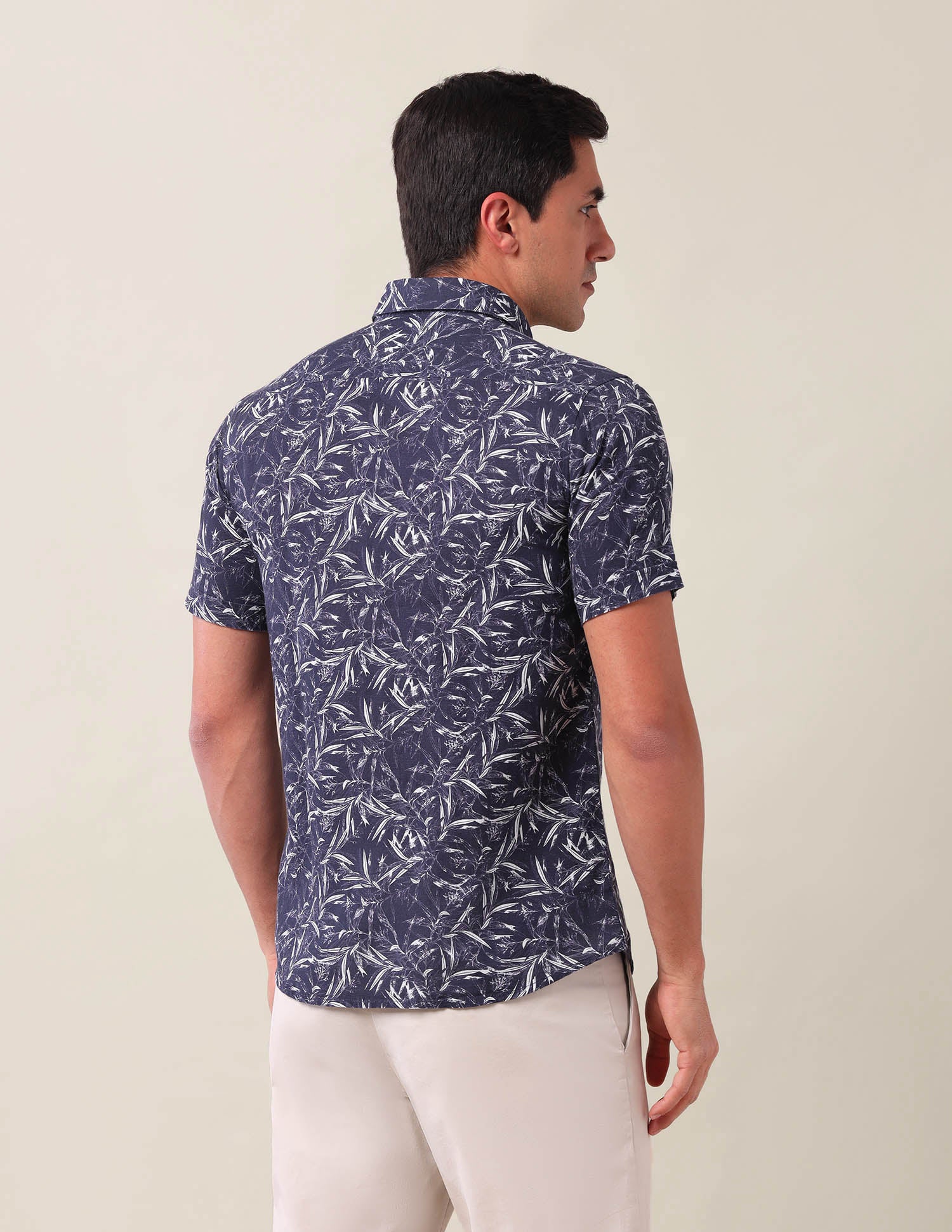 Abstract Printed Tailored Fit Shirt Navy - U.S. Polo Assn. India | Large